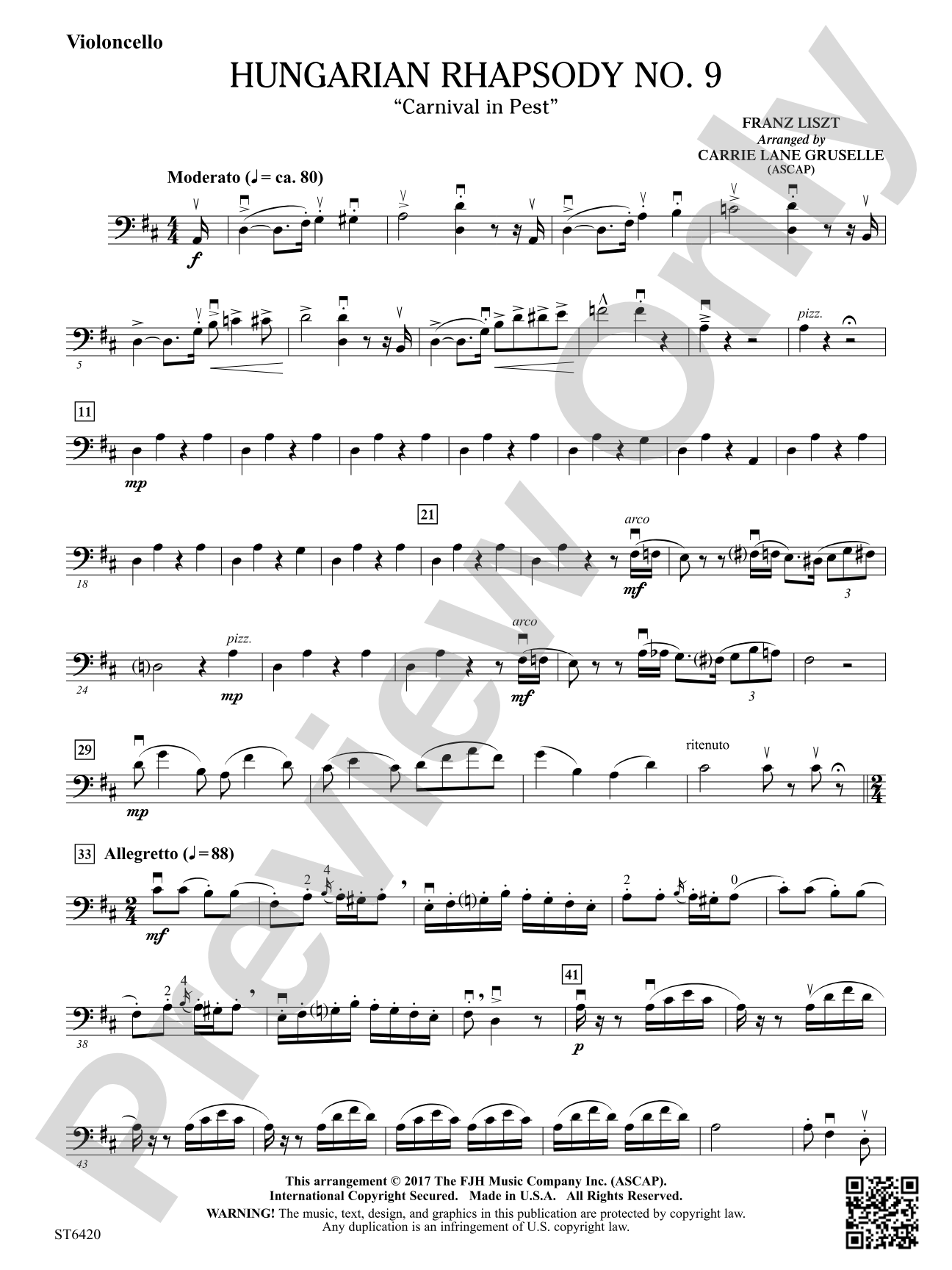 Hungarian Rhapsody No 9: Violoncello
