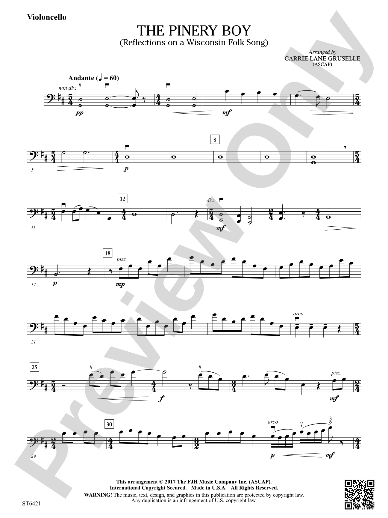 The Pinery Boy: Violoncello