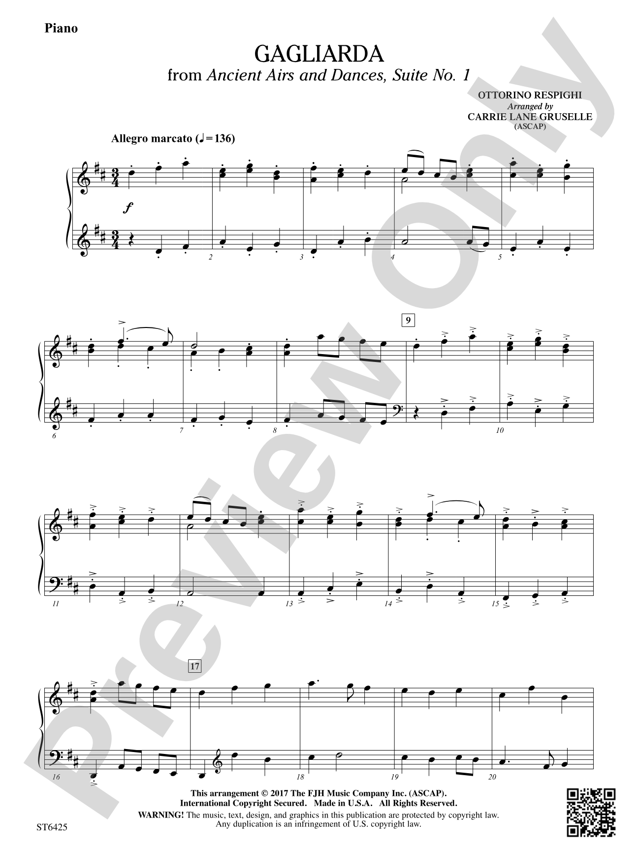Gagliarda: Piano