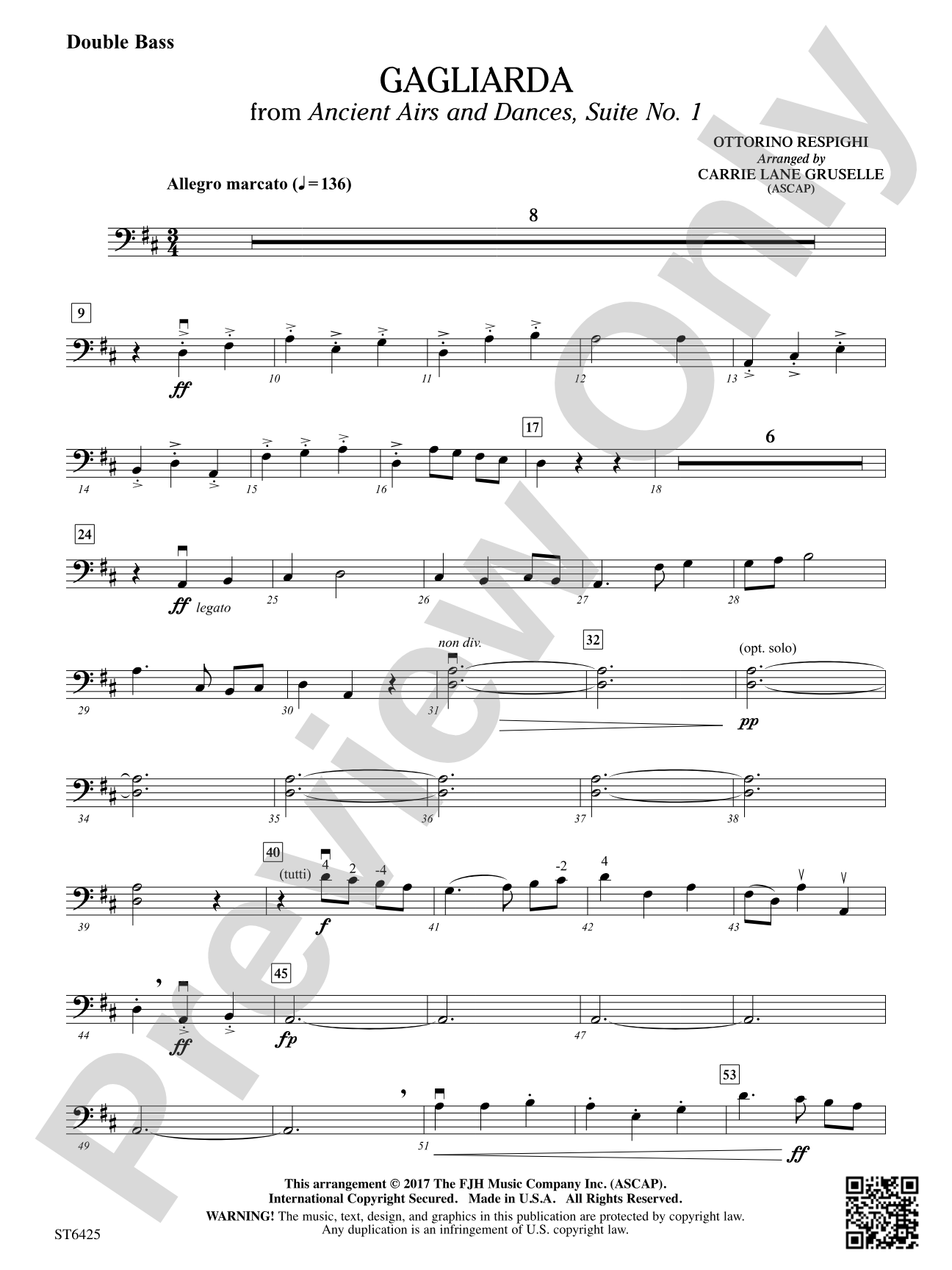 Gagliarda: Double Bass