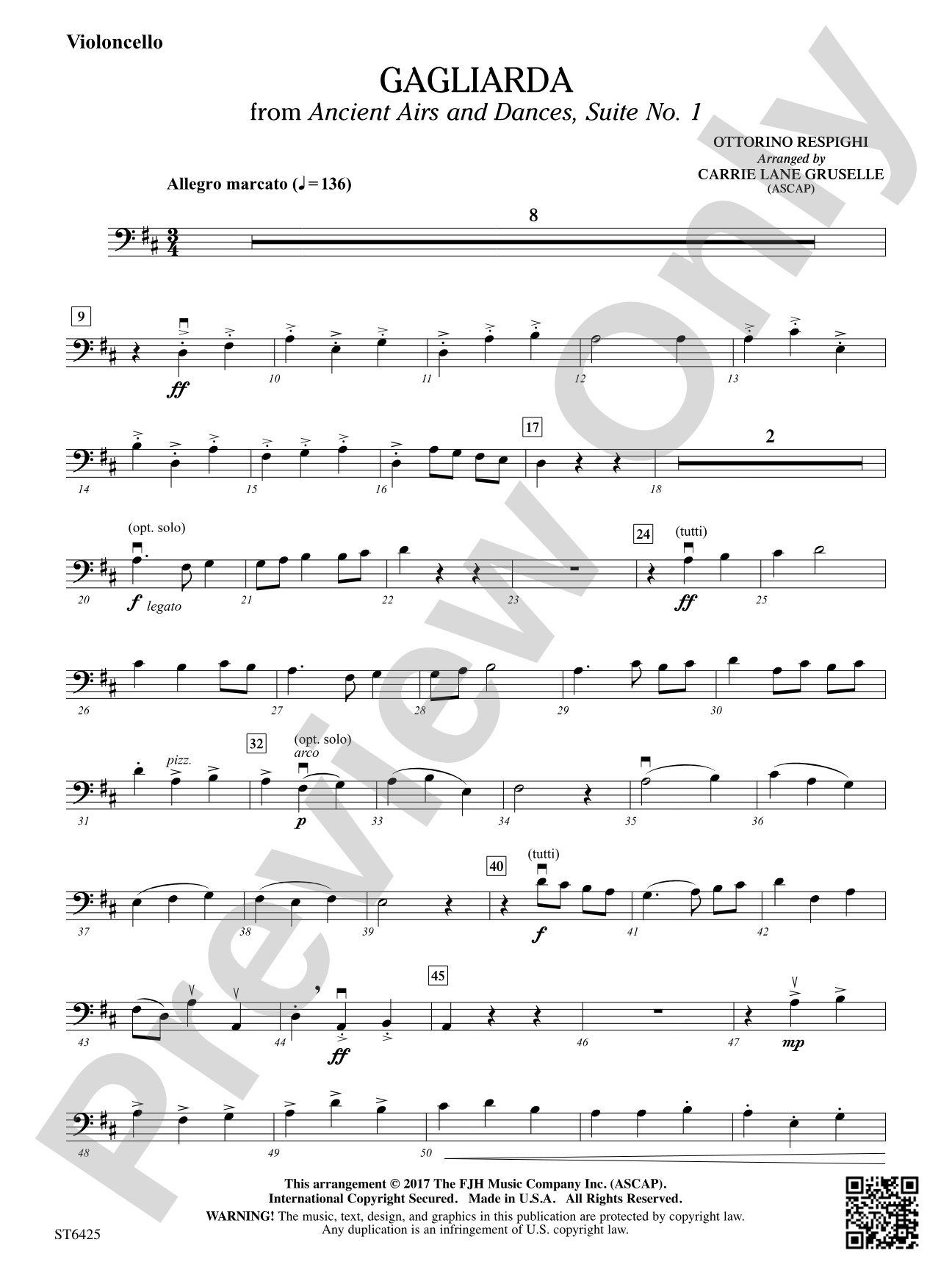 Gagliarda: Violoncello