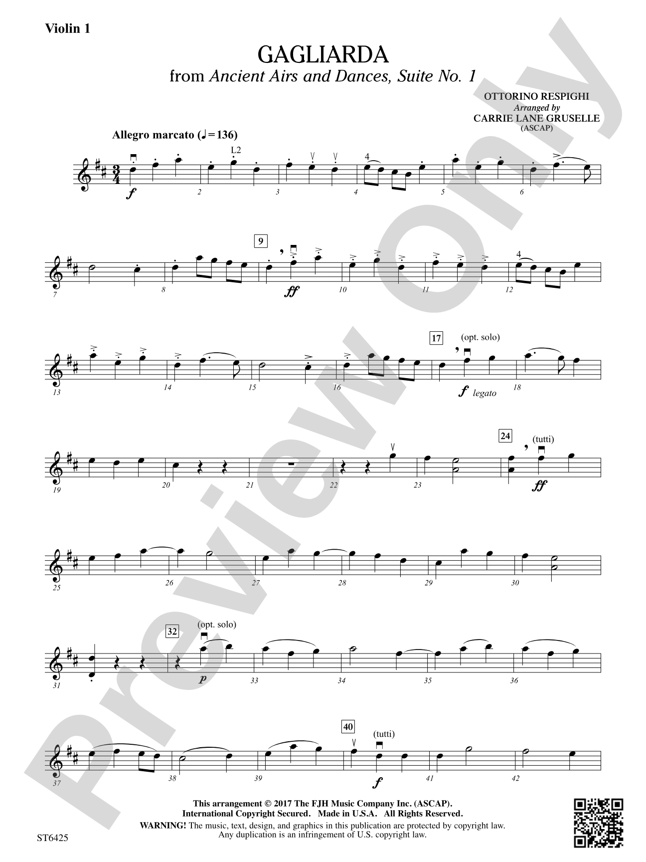 Gagliarda: Violin 1