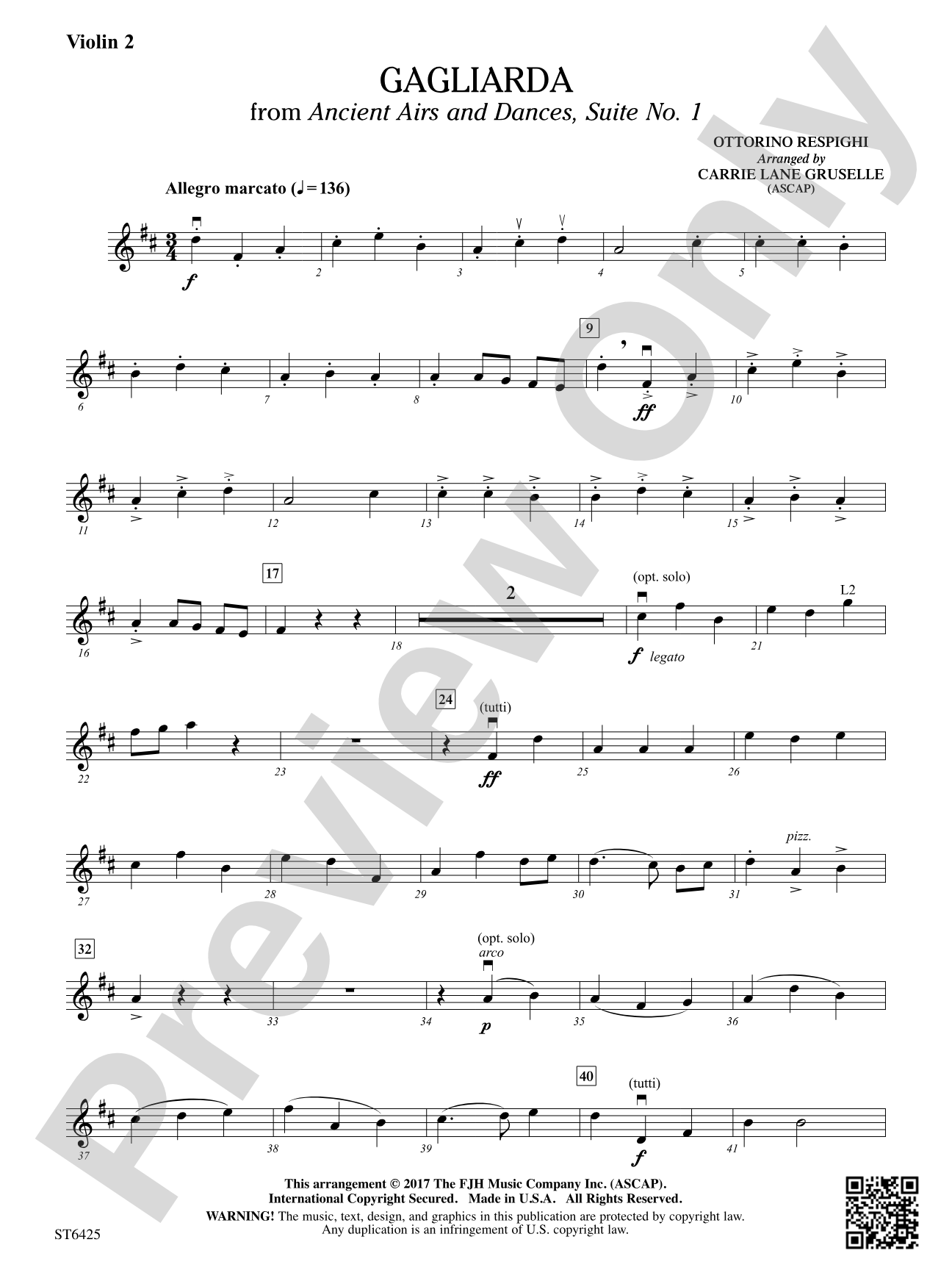 Gagliarda: Violin 2