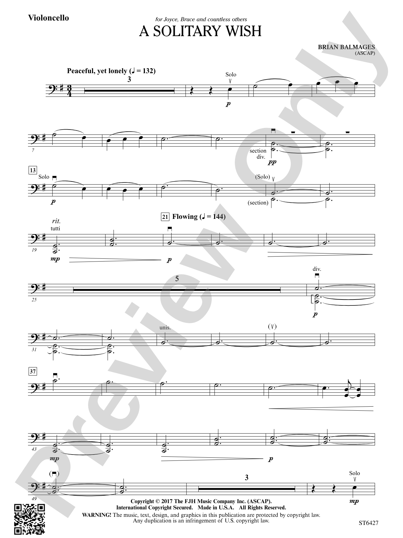 A Solitary Wish: Violoncello