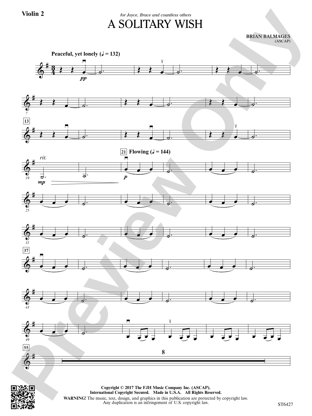 A Solitary Wish: Violin 2