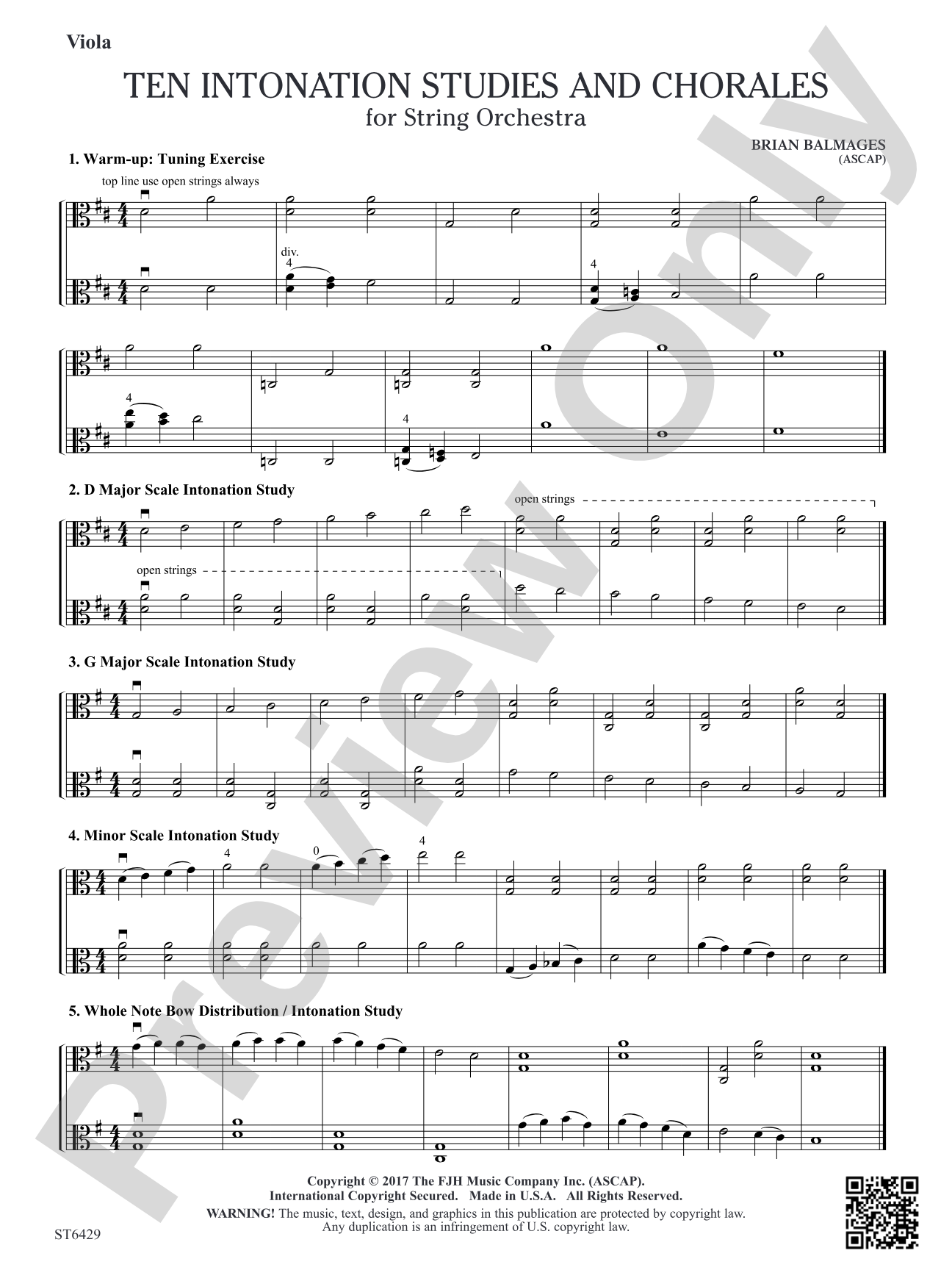 10 Intonation Studies and Chorales: Viola