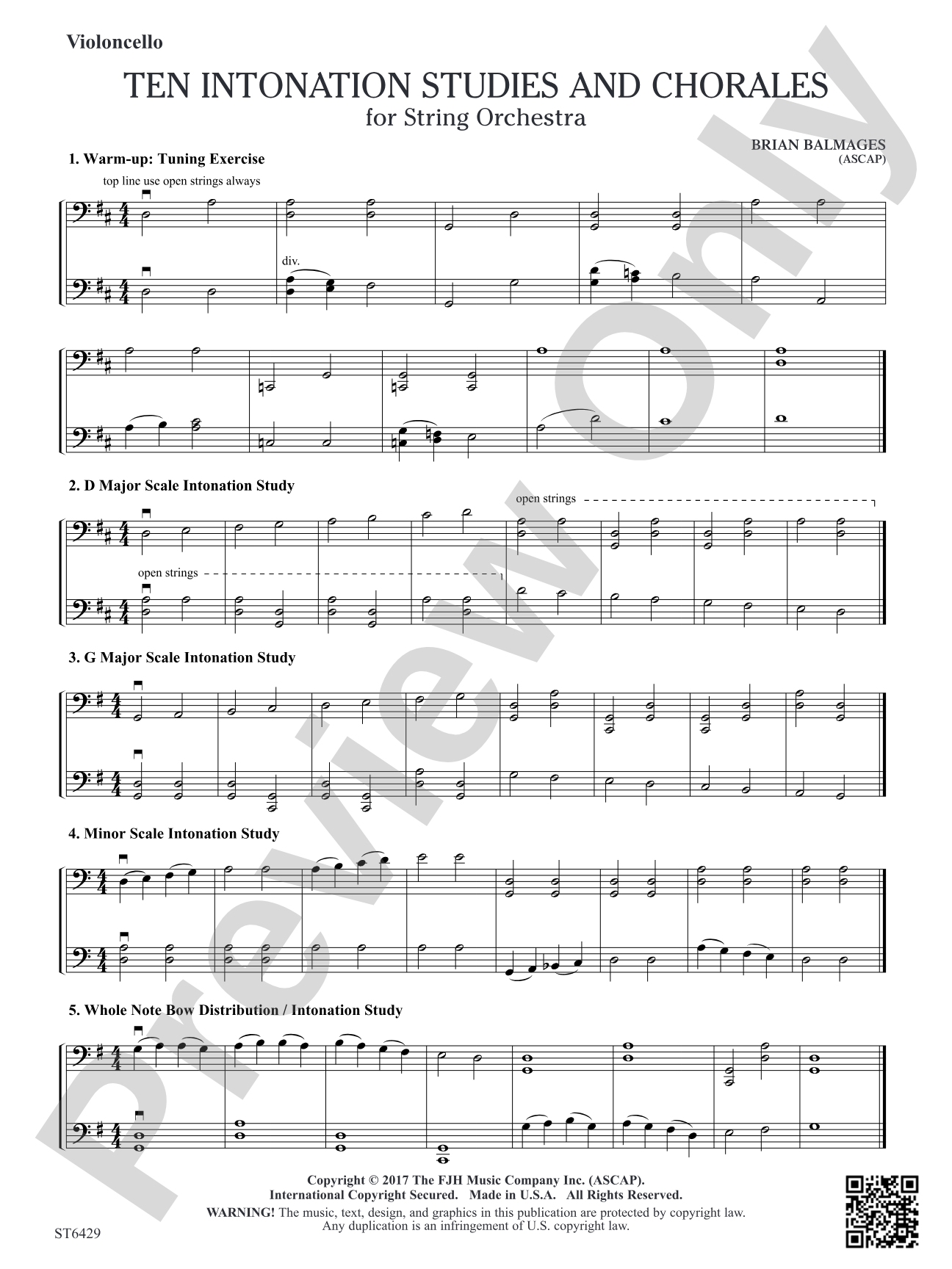 10 Intonation Studies and Chorales: Violoncello