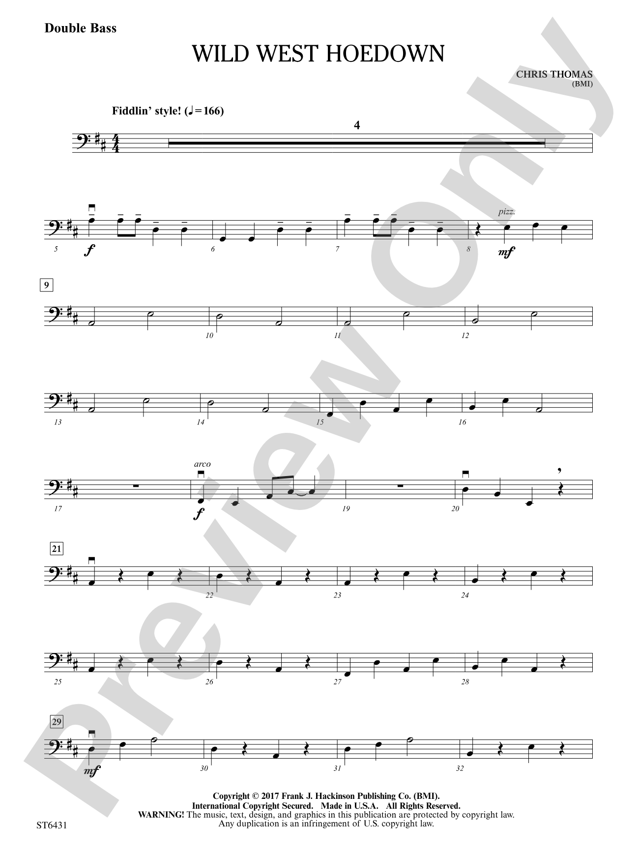 Wild West Hoedown: Double Bass