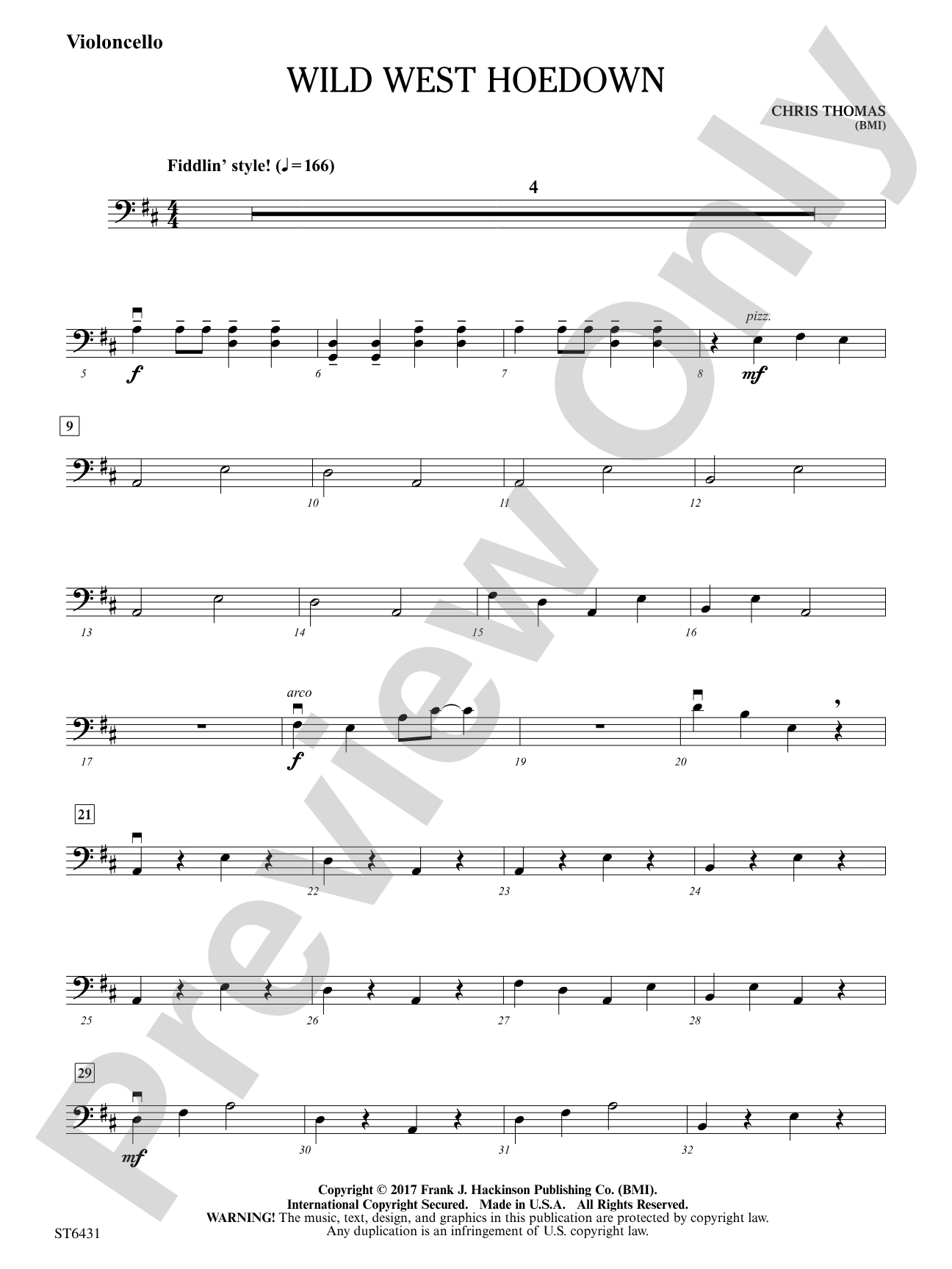 Wild West Hoedown: Violoncello