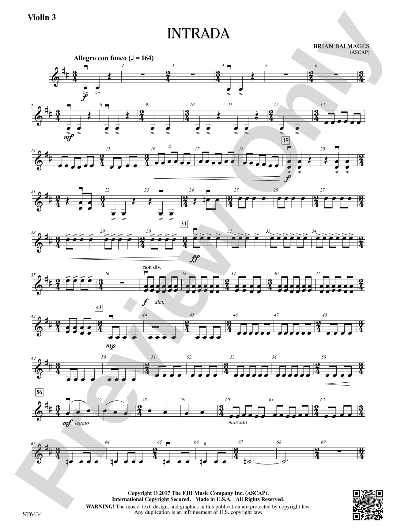 Intrada: Violin 3 (Viola T.C.)