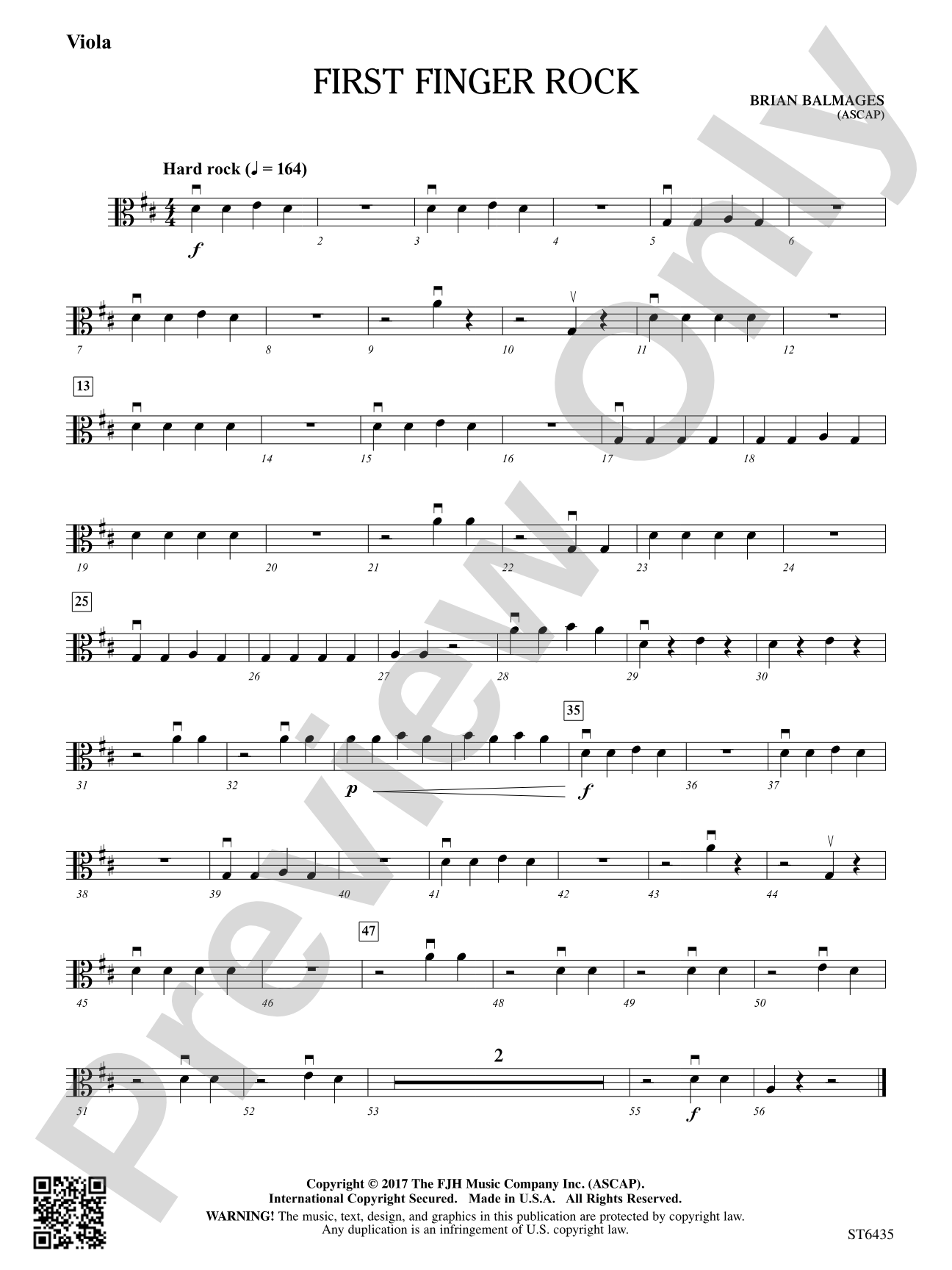 First Finger Rock: Viola