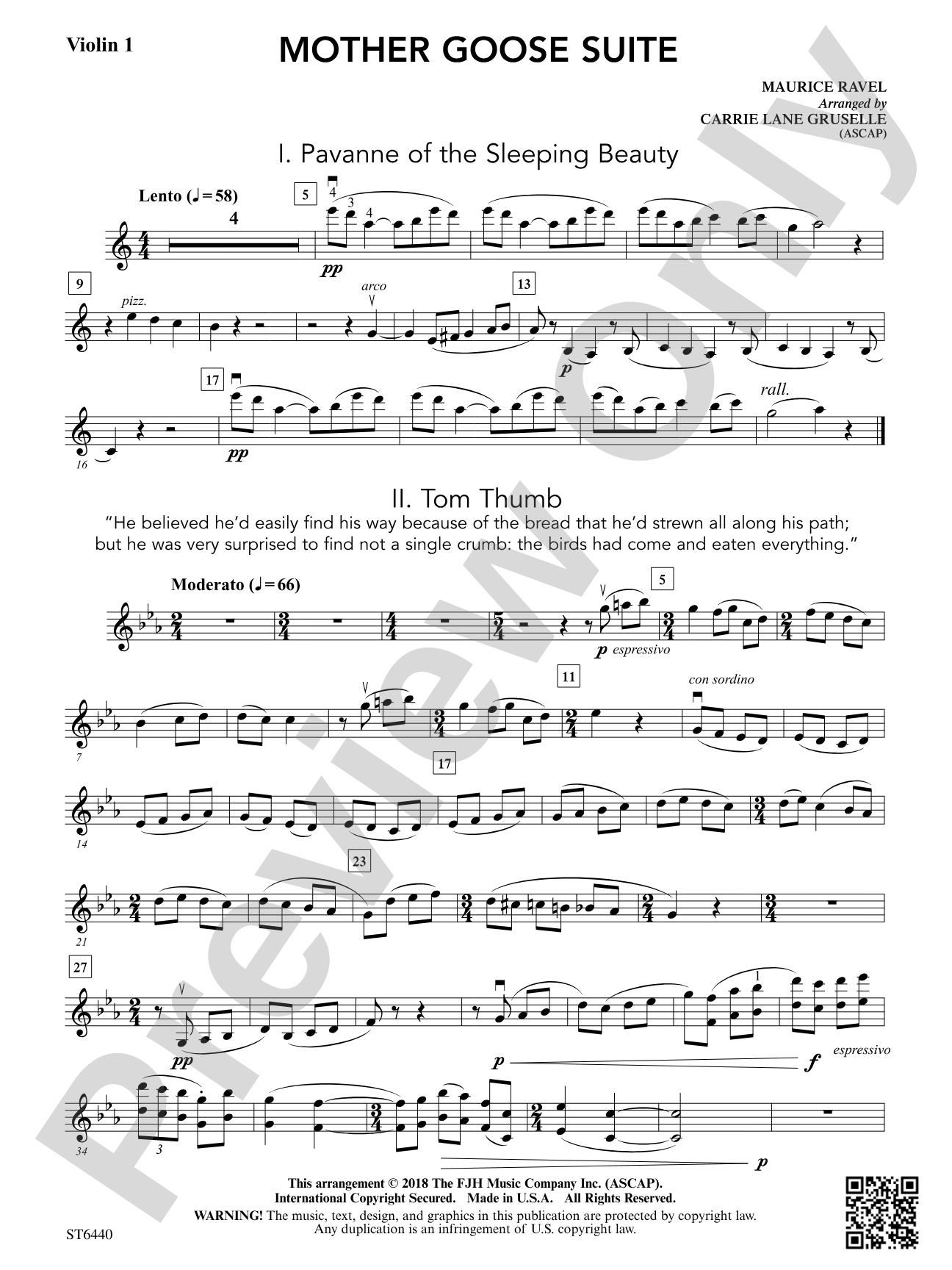 Mother Goose Suite: Violin 1