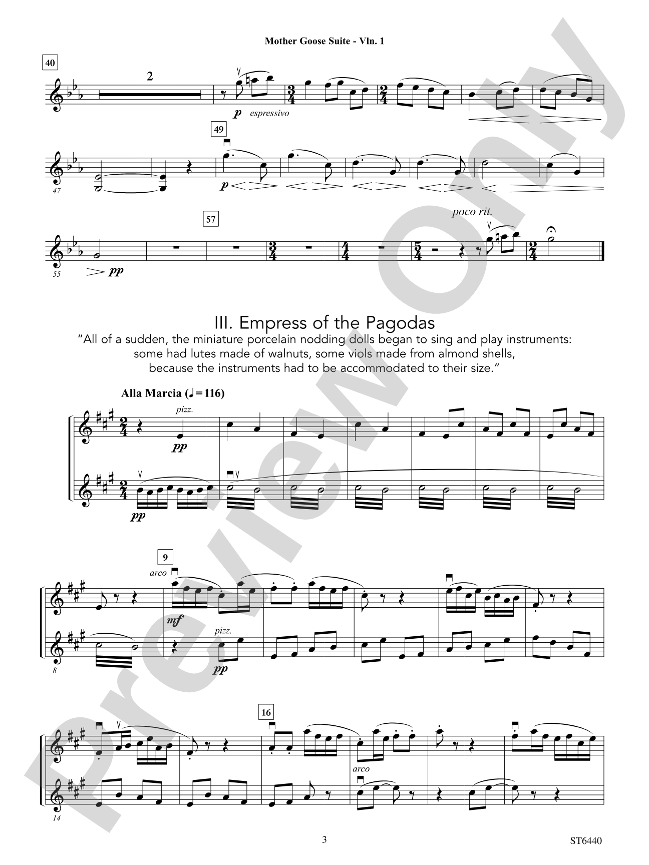 Mother Goose Suite: Violin 1