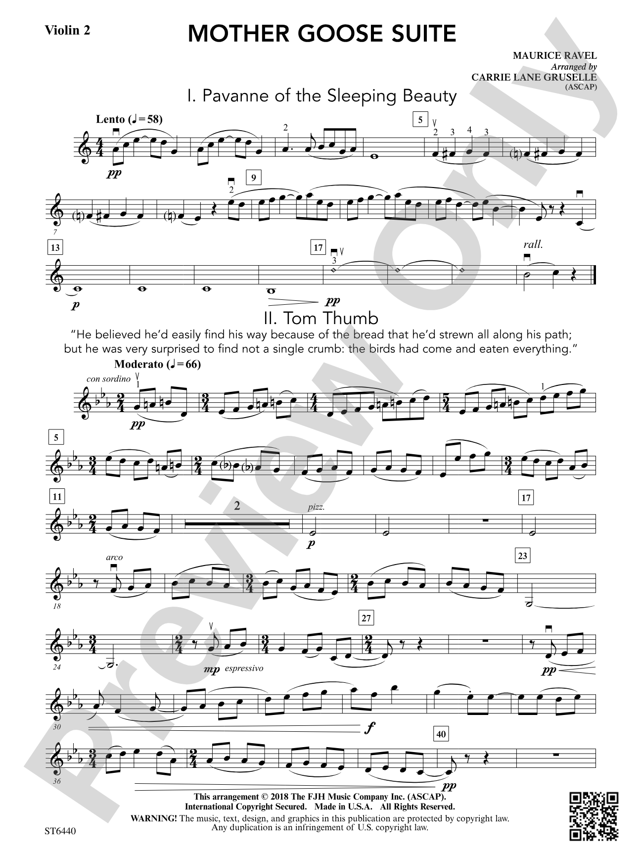 Mother Goose Suite: Violin 2