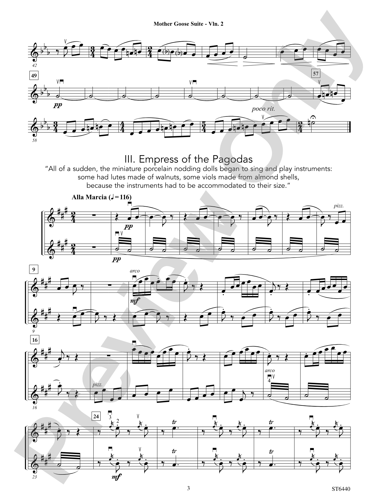 Mother Goose Suite: Violin 2