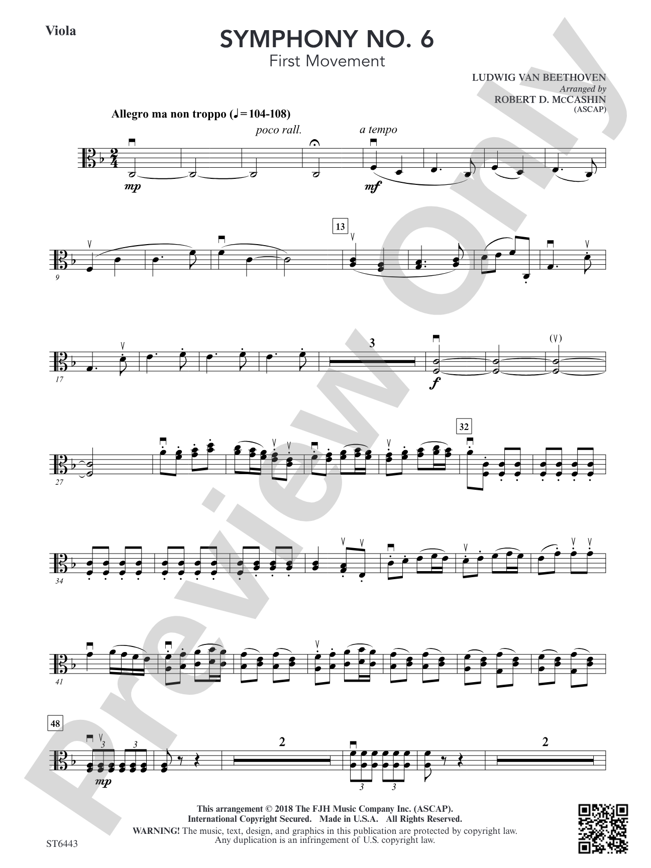 Symphony No 6: Viola