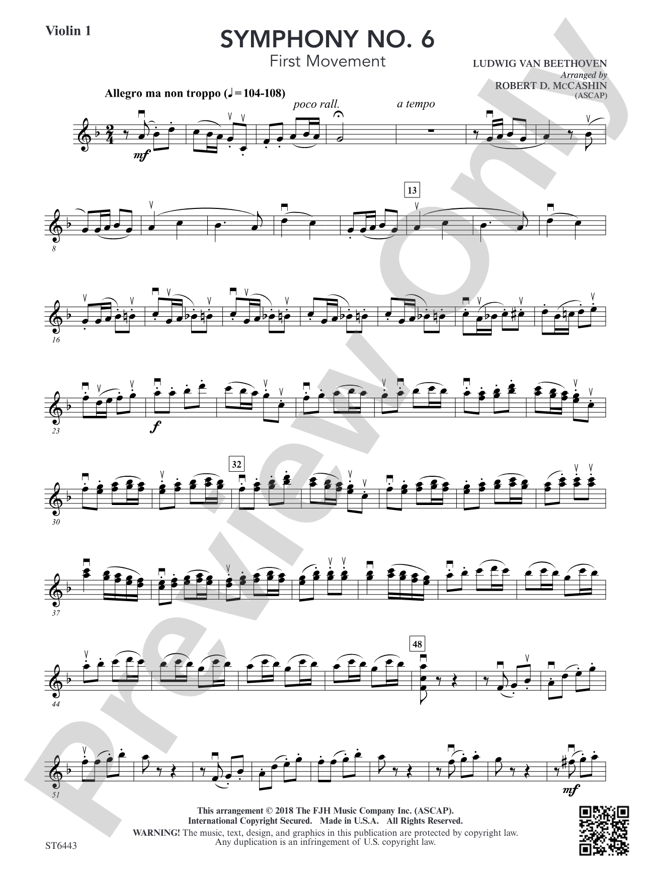 Symphony No 6: Violin 1