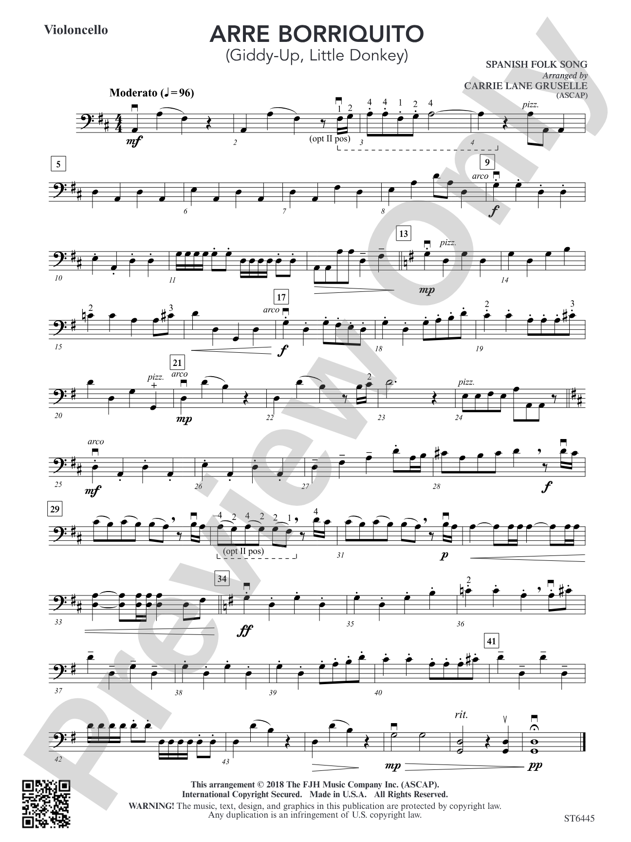 Arre Borriquito: Violoncello
