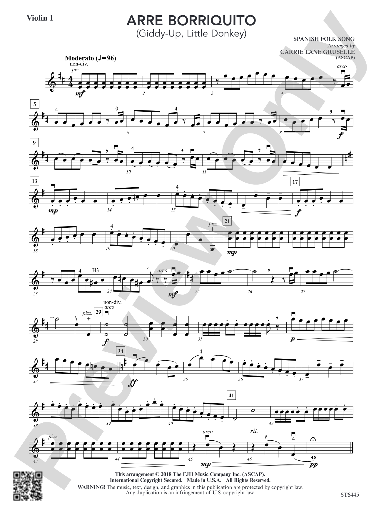 Arre Borriquito: Violin 1