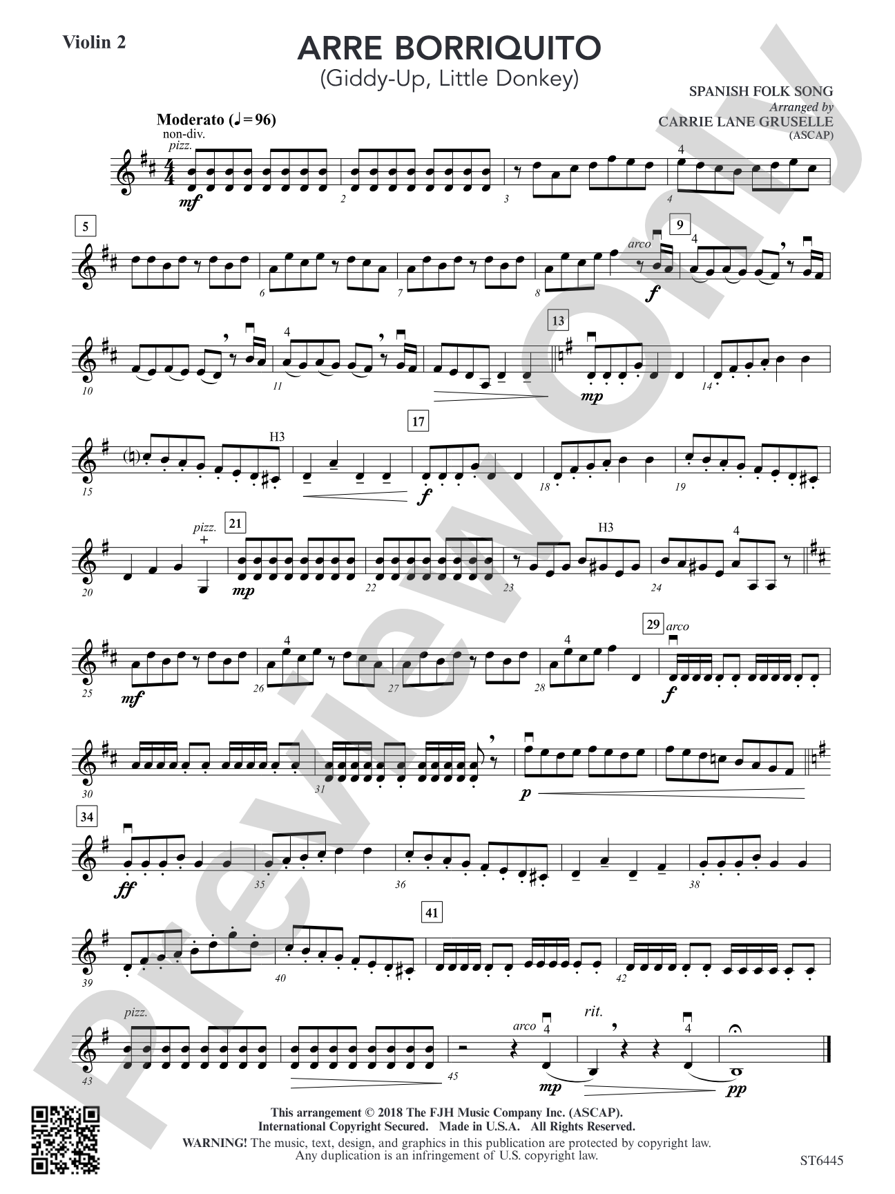 Arre Borriquito: Violin 2