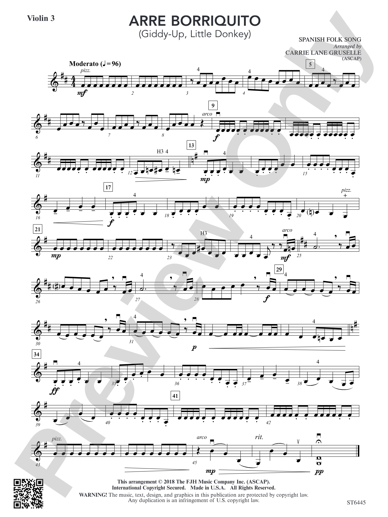 Arre Borriquito: Violin 3 (Viola T.C.)