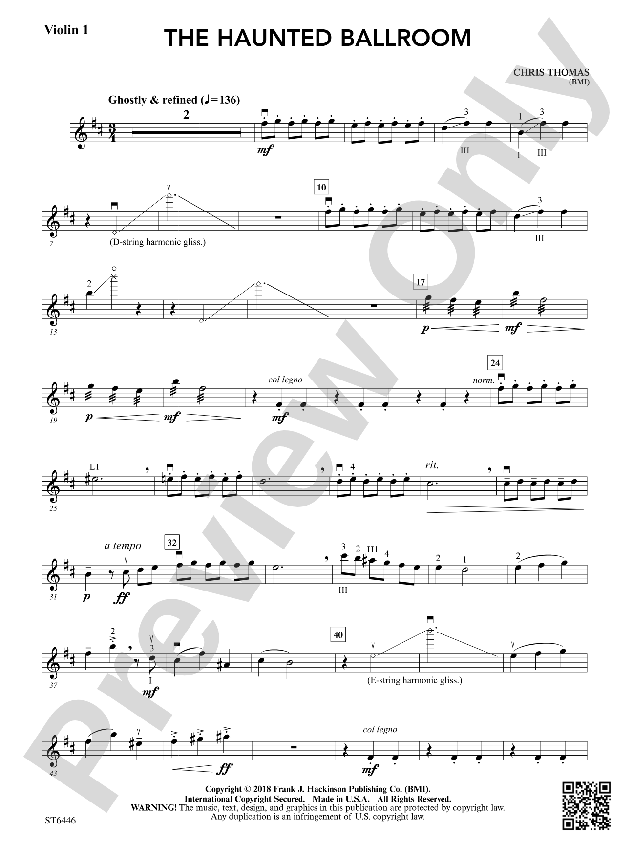The Haunted Ballroom: Violin 1