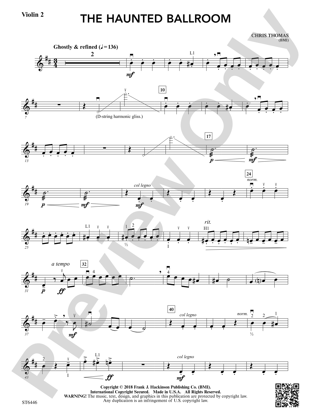 The Haunted Ballroom: Violin 2