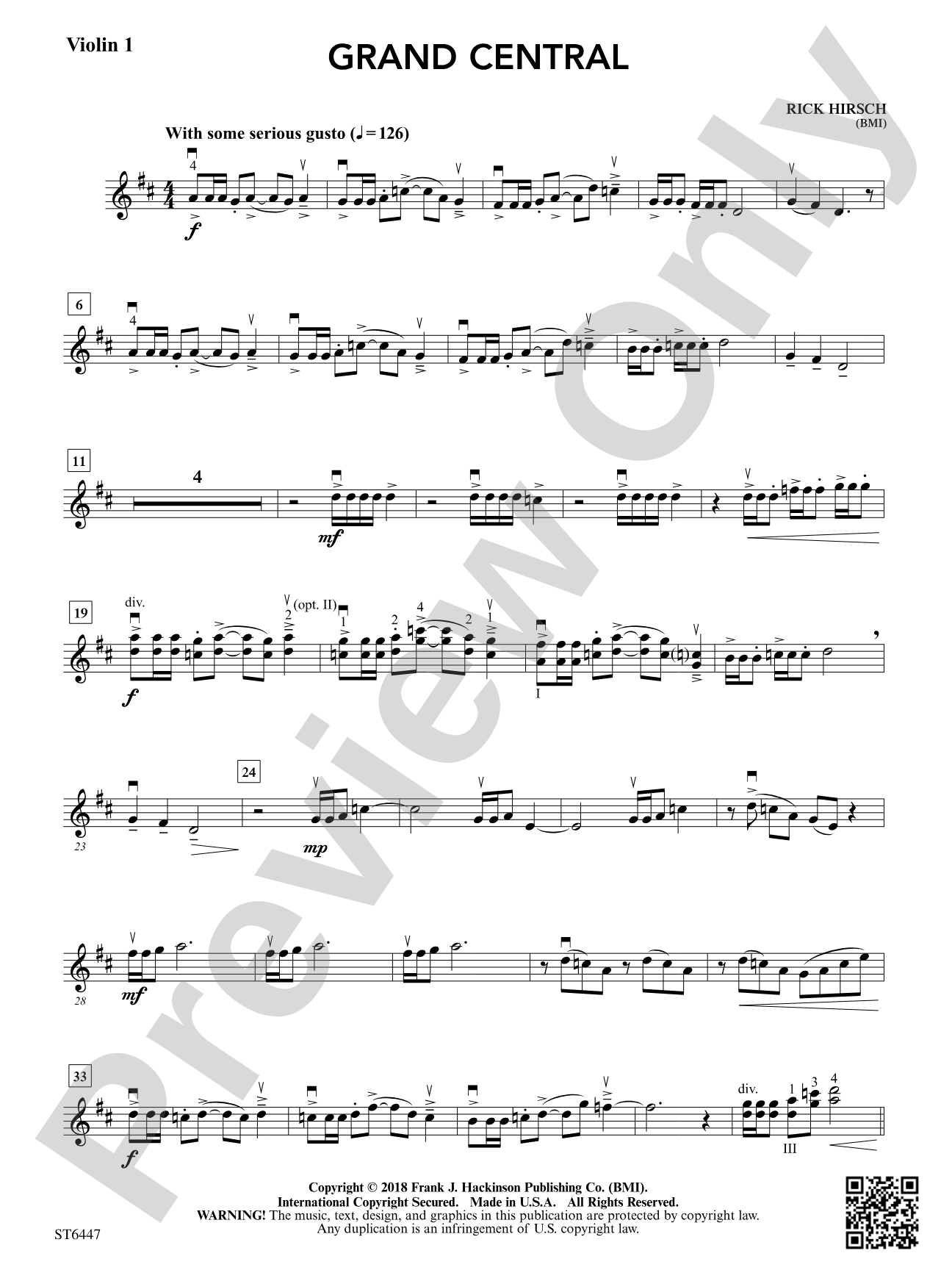 Grand Central: Violin 1