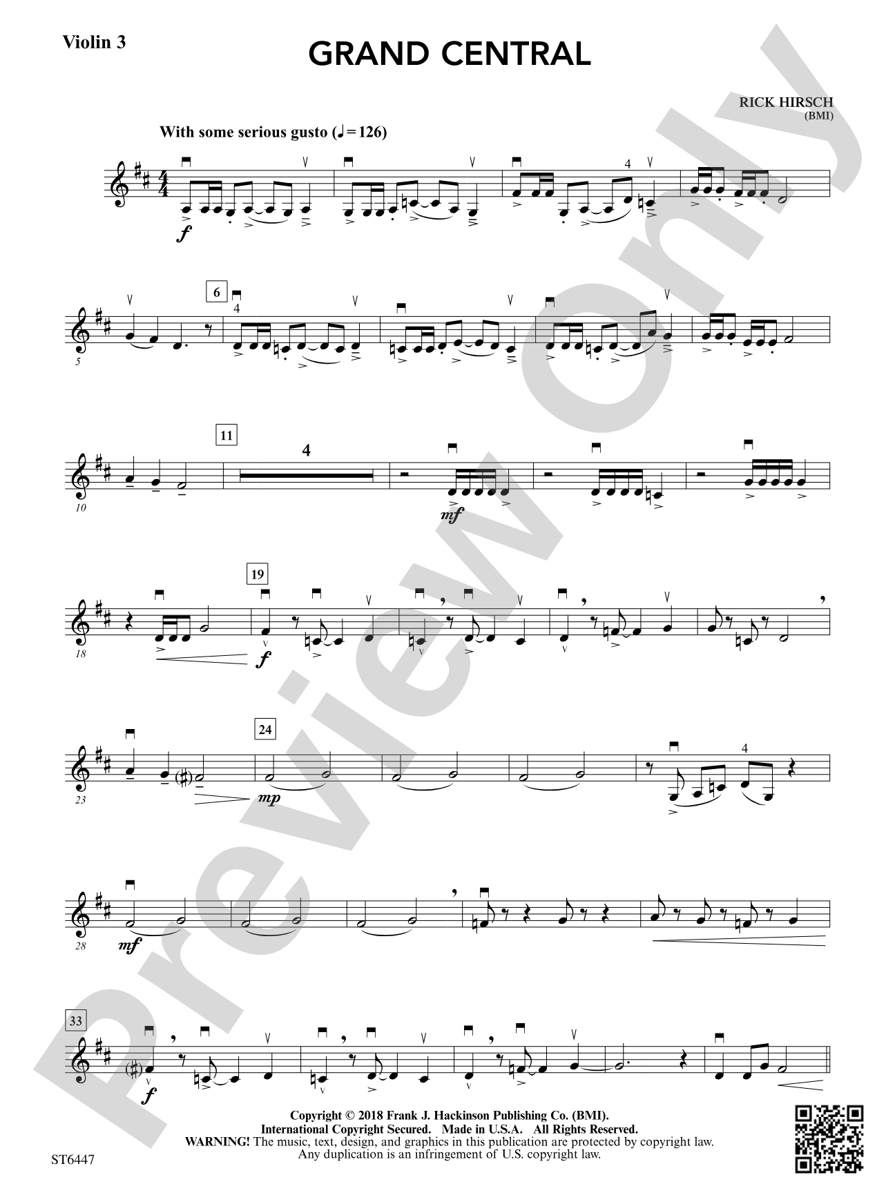 Grand Central: Violin 3 (Viola T.C.)