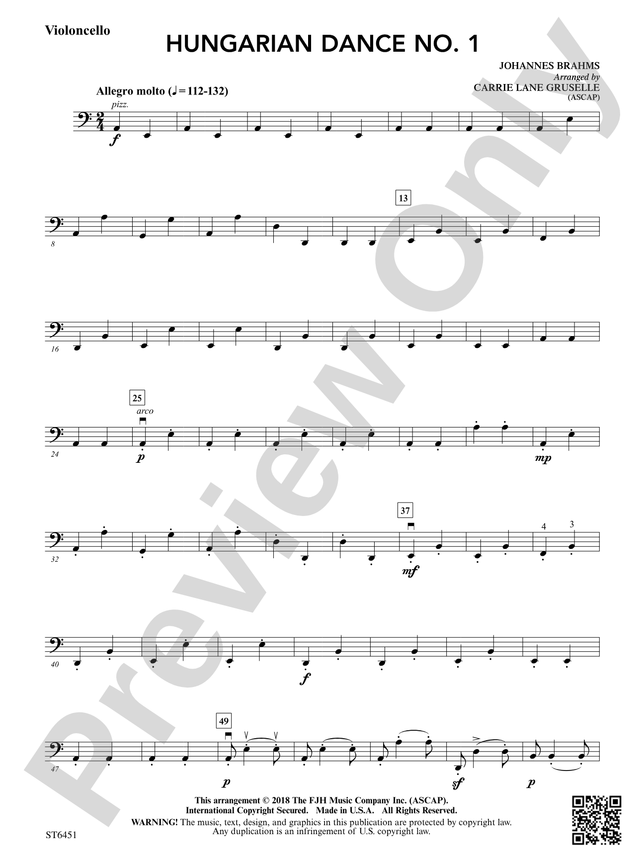 Hungarian Dance No. 1: Violoncello