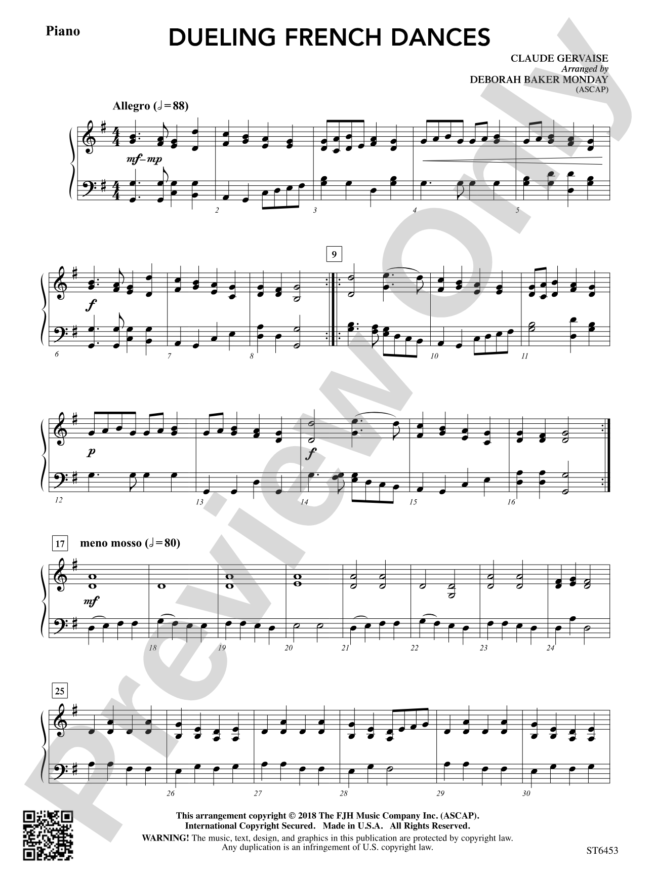 Dueling French Dances: Piano