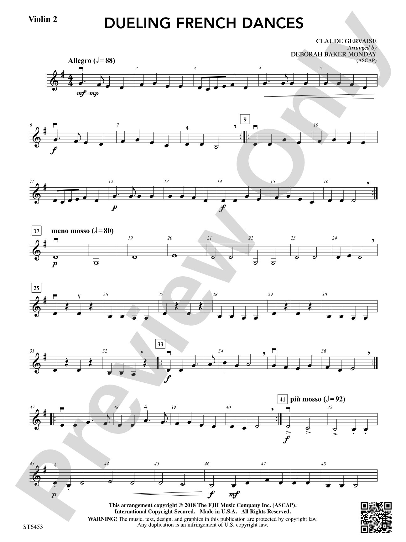 Dueling French Dances: Violin 2