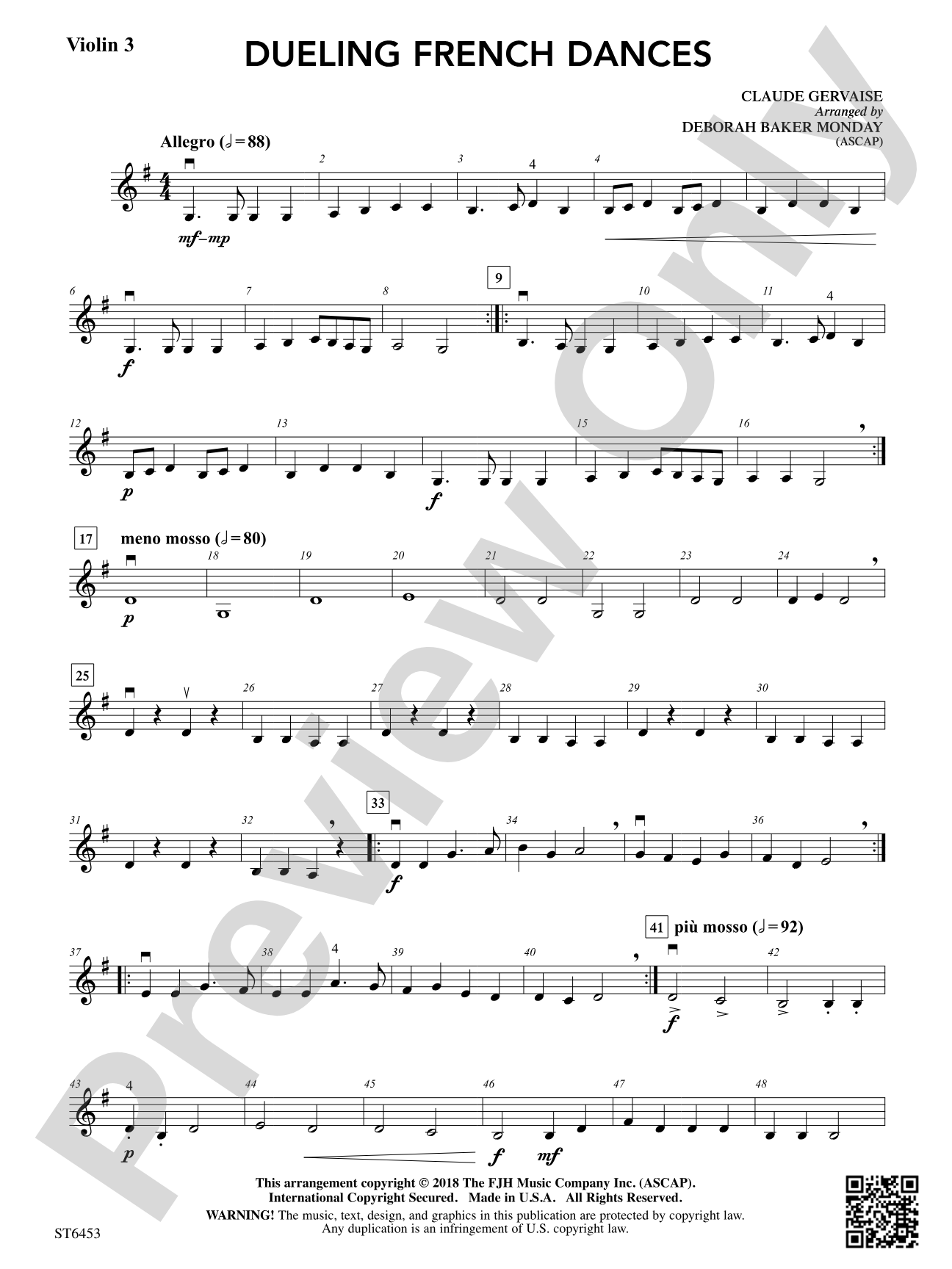 Dueling French Dances: Violin 3 (Viola T.C.)