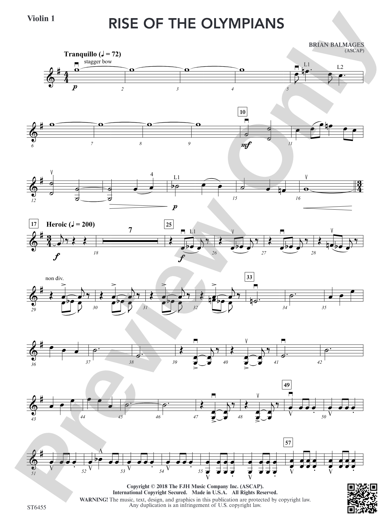 Rise of the Olympians: Violin 1