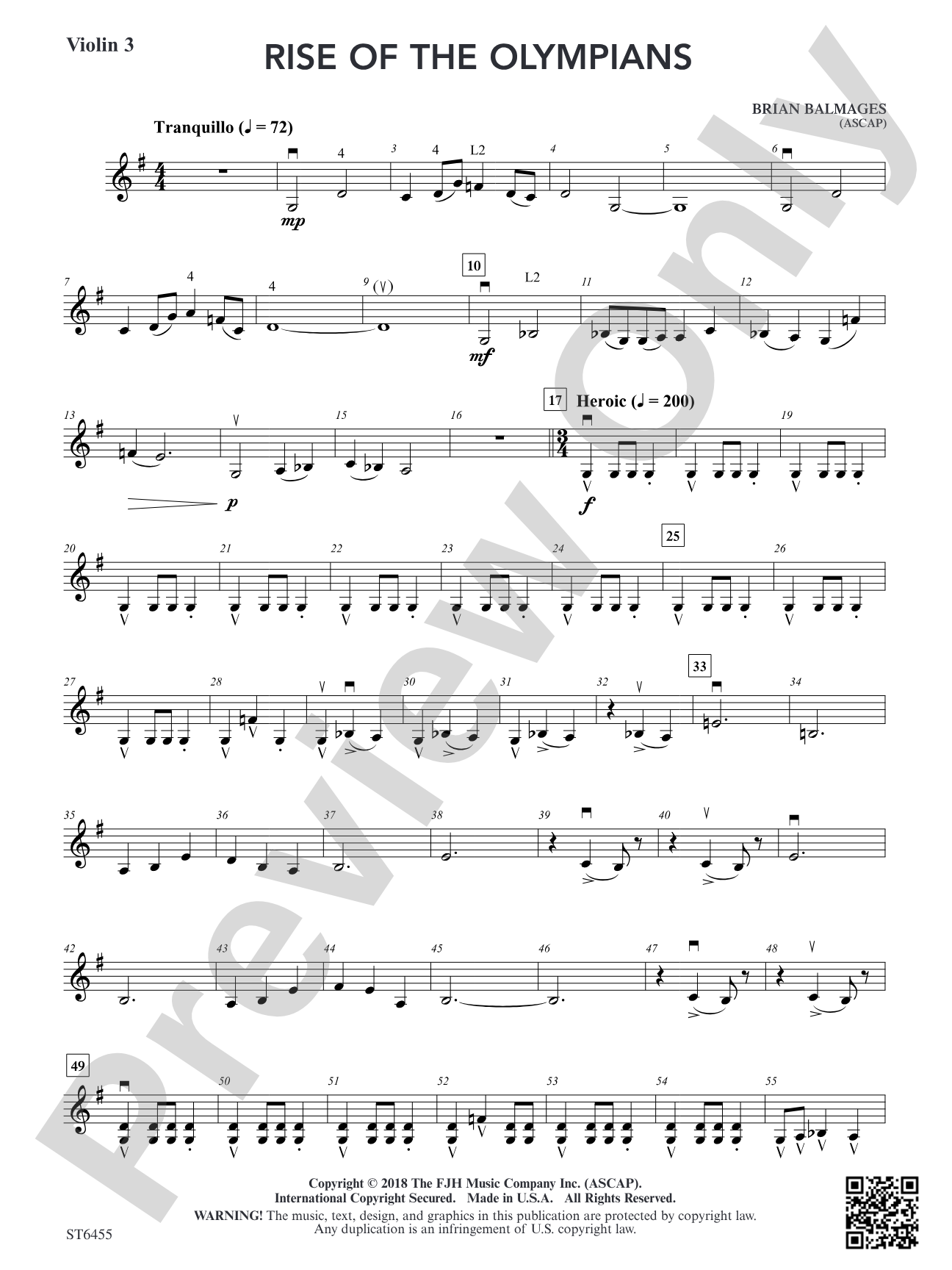 Rise of the Olympians: Violin 3 (Viola T.C.)