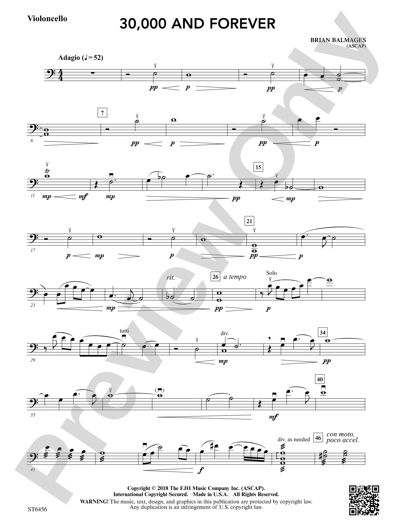 30,000 and Forever: Violoncello