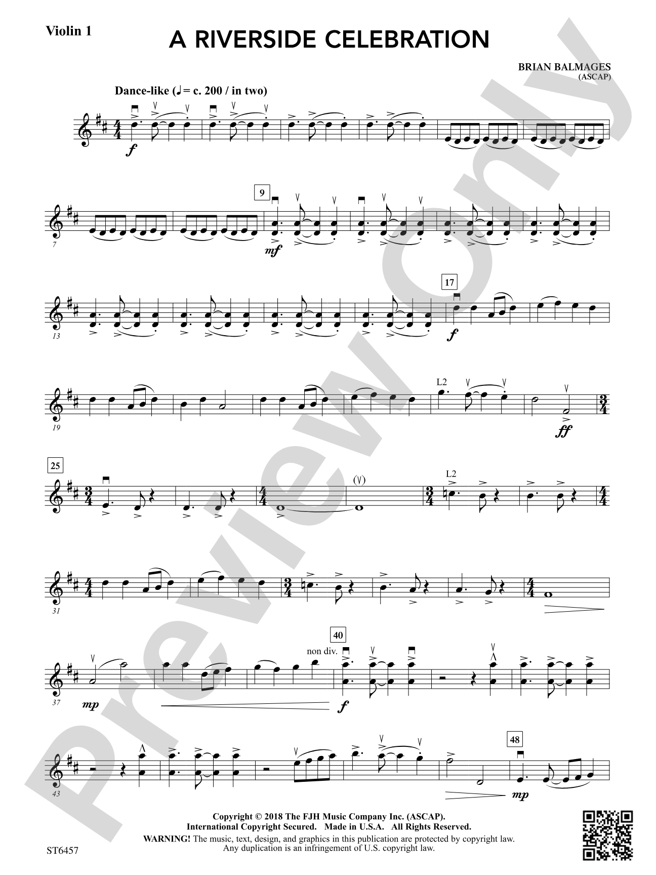 A Riverside Celebration: Violin 1
