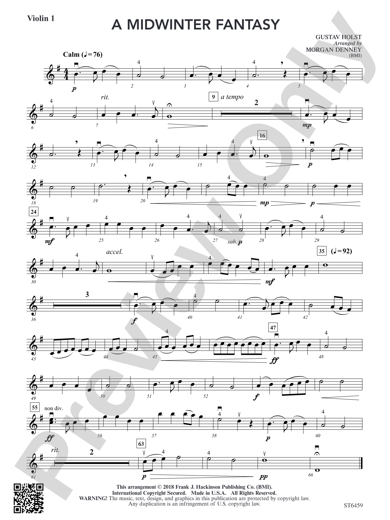 A Midwinter Fantasy: Violin 1