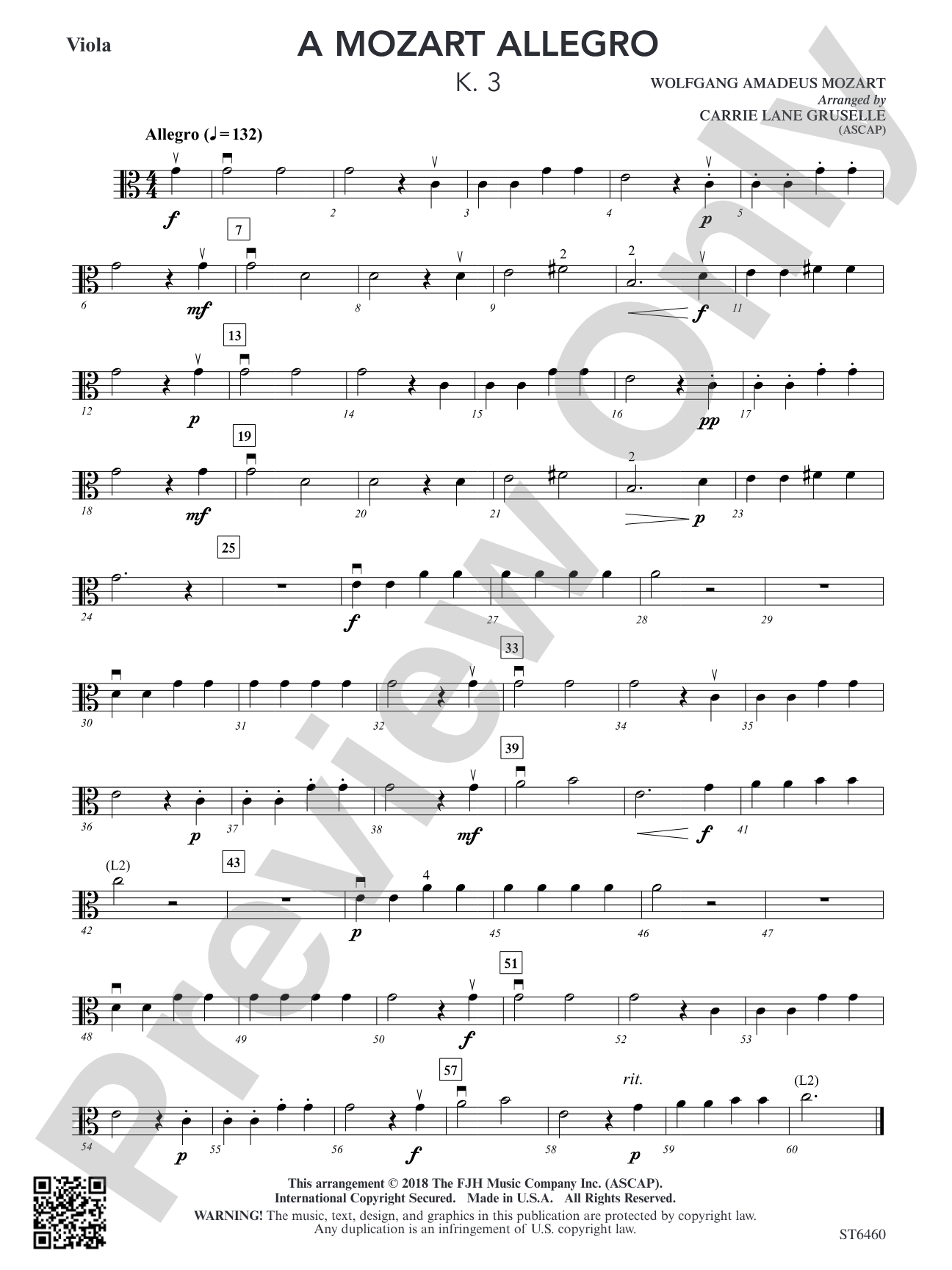 A Mozart Allegro: Viola