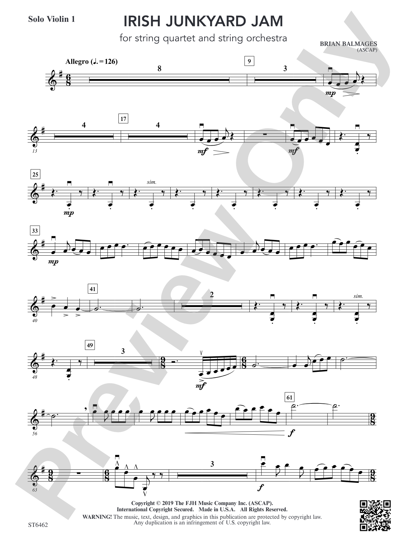 Irish Junkyard Jam: Solo Violin 1