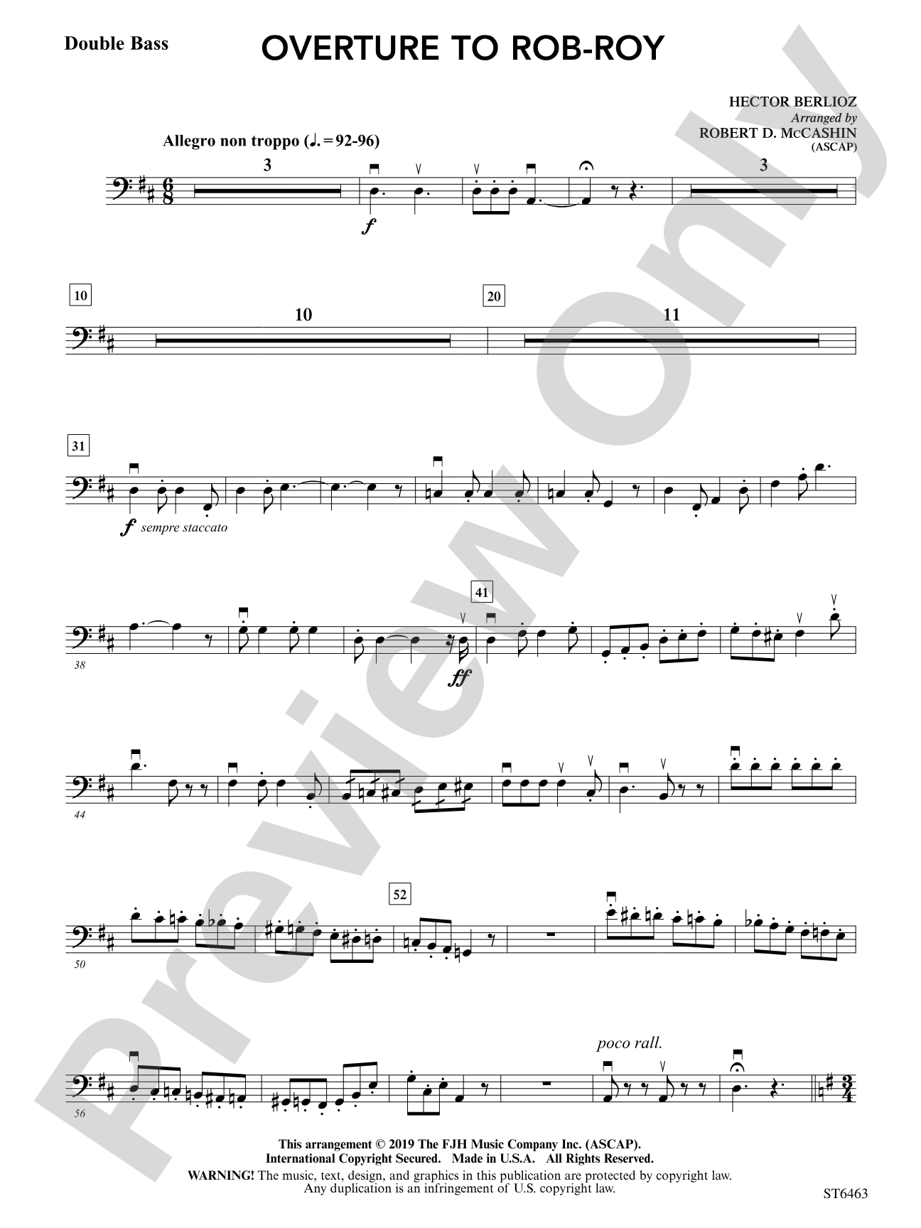 Overture to Rob-Roy: Double Bass