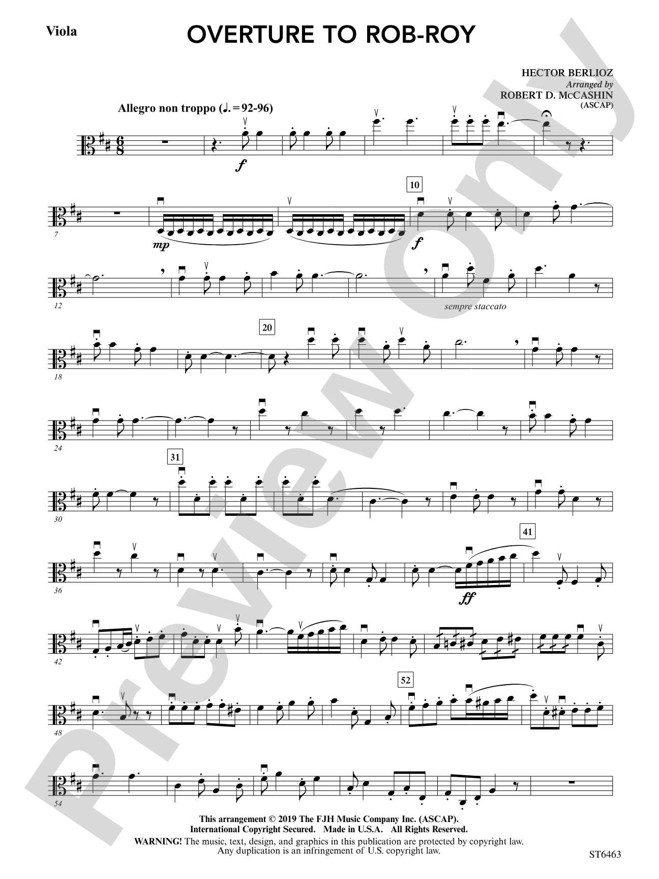 Overture to Rob-Roy: Viola