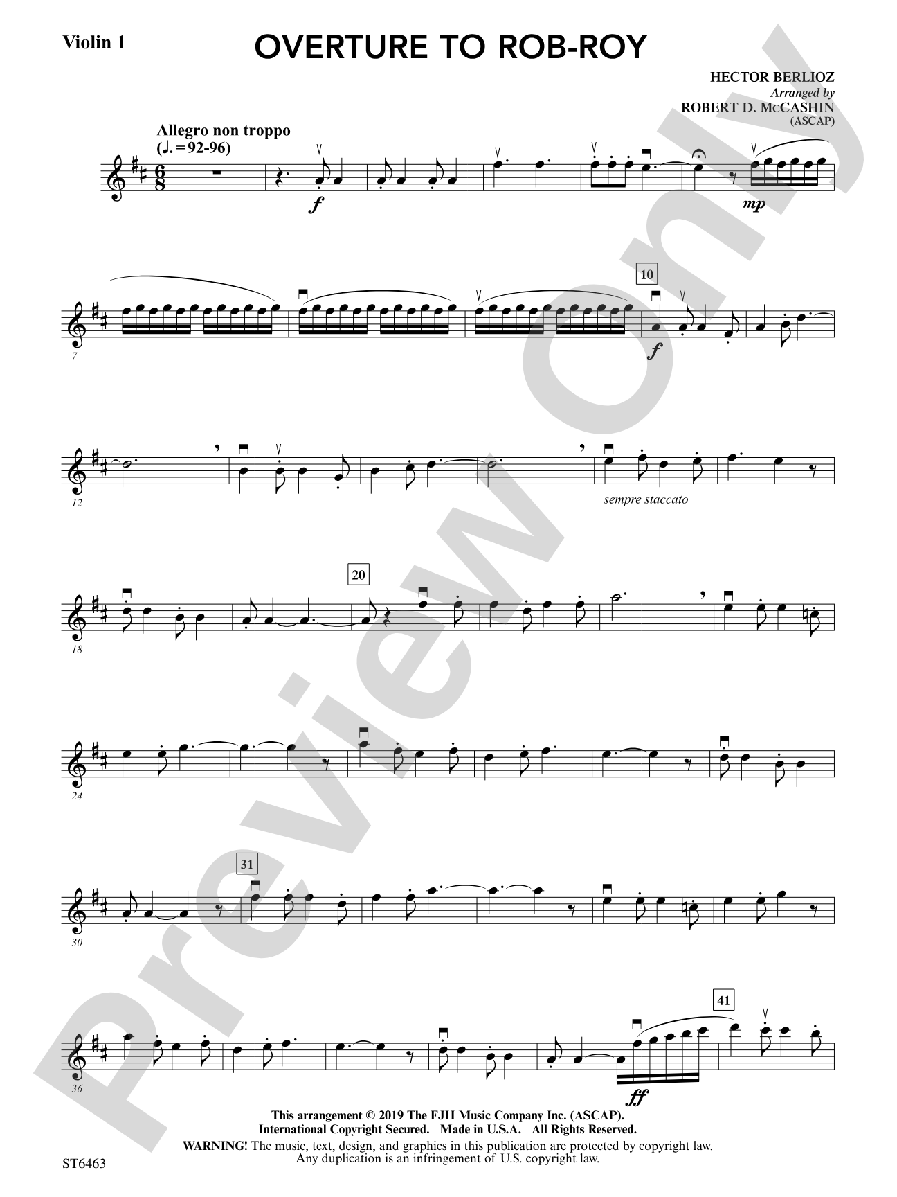 Overture to Rob-Roy: Violin 1