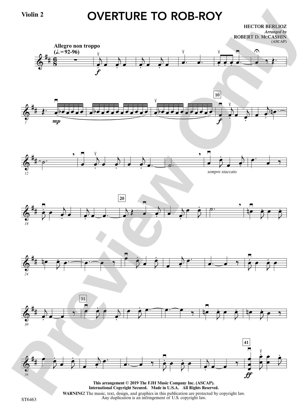 Overture to Rob-Roy: Violin 2
