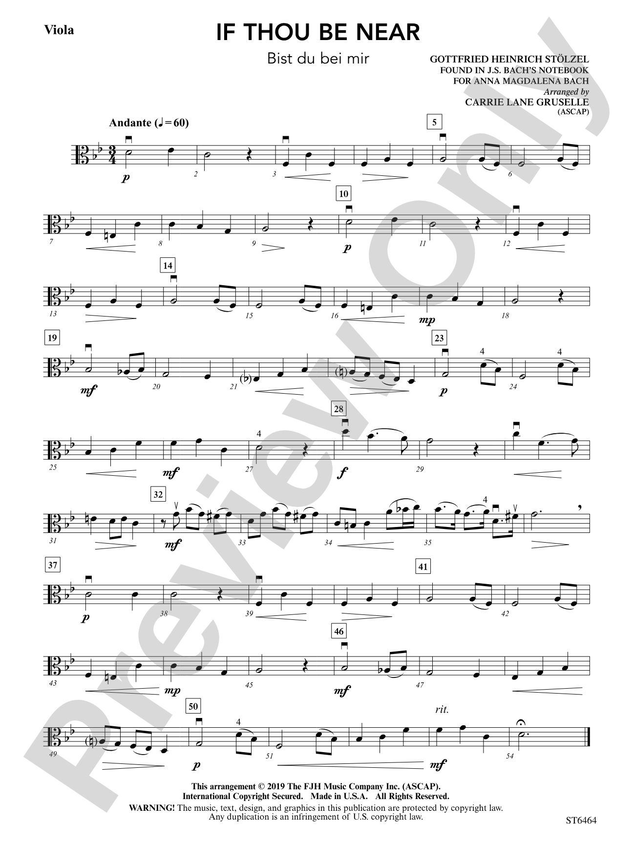 If Thou Be Near: Viola
