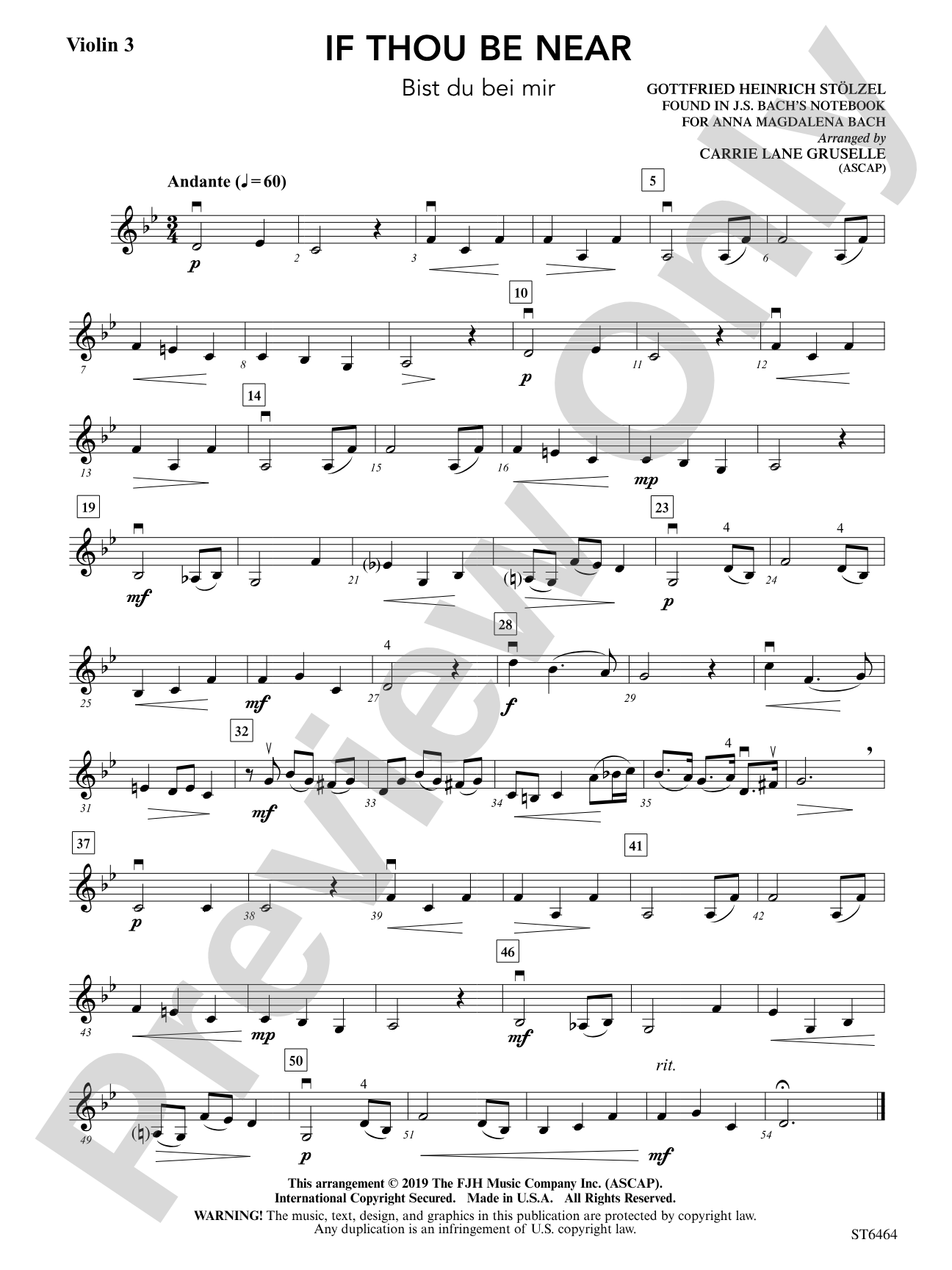 If Thou Be Near: Violin 3 (Viola T.C.)