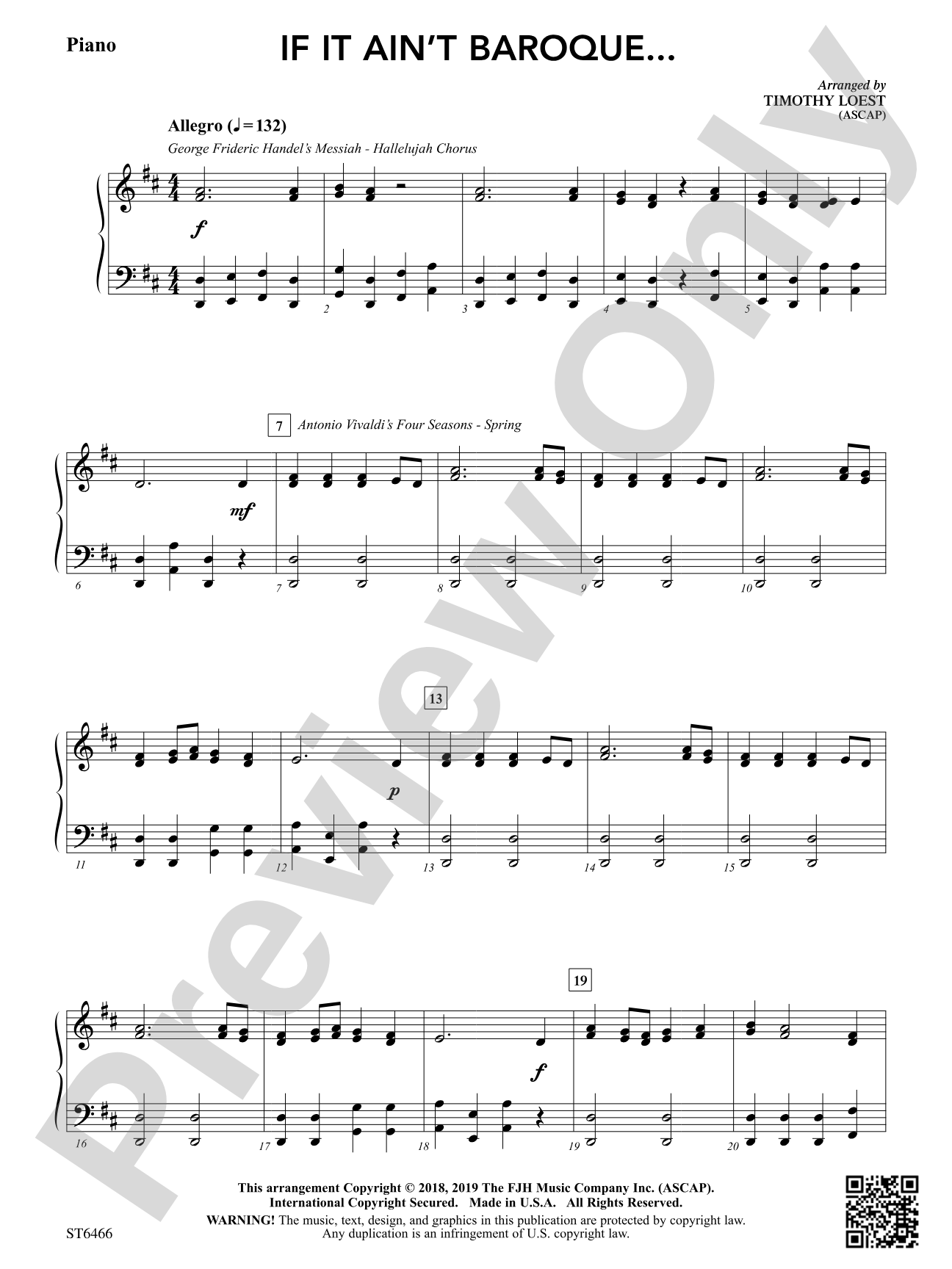 If It Ain't Baroque: Piano