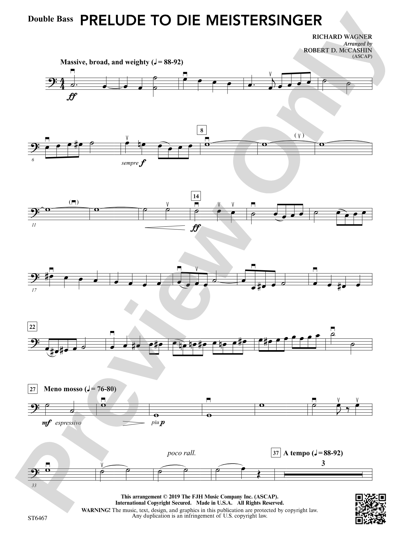 Prelude to Die Miestersinger: Double Bass