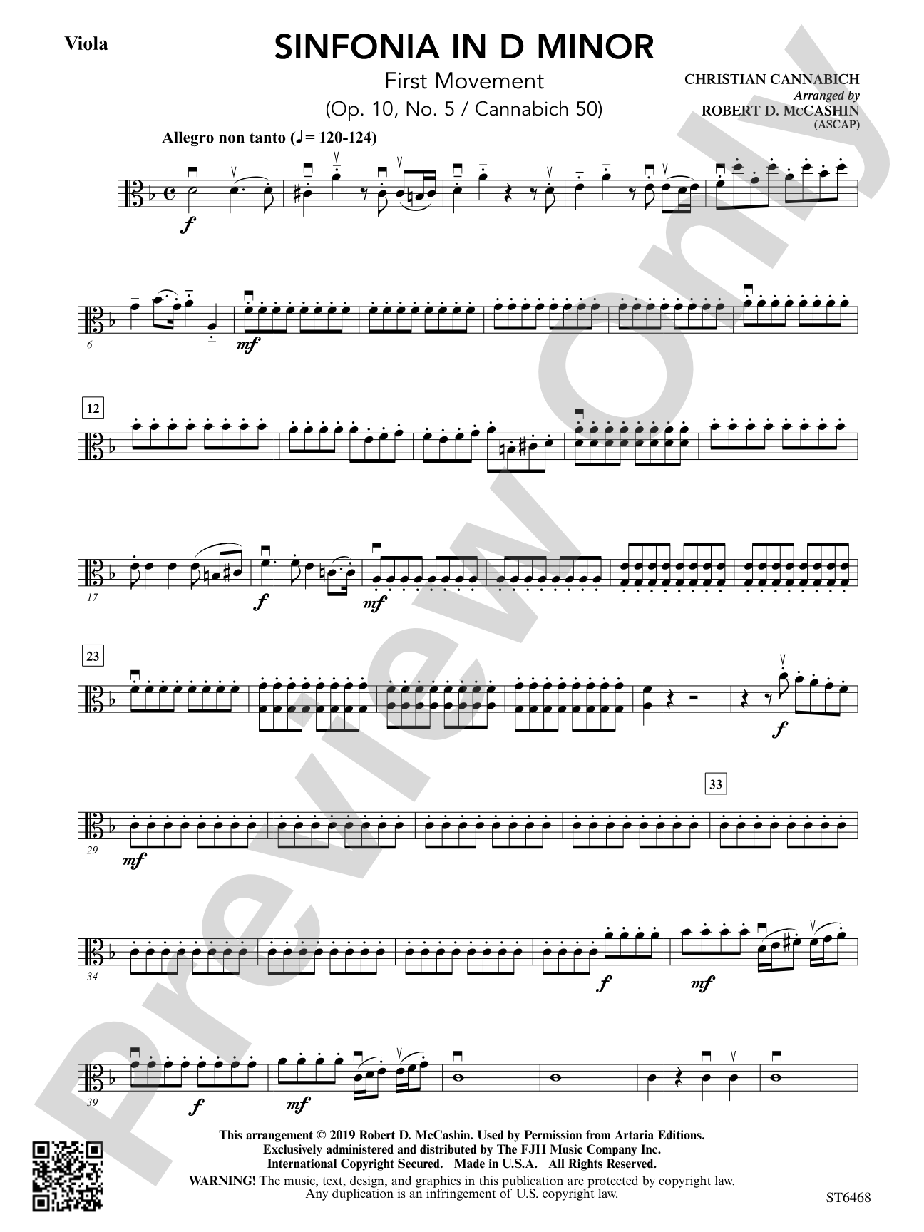 Sinfonia in D Minor: Viola