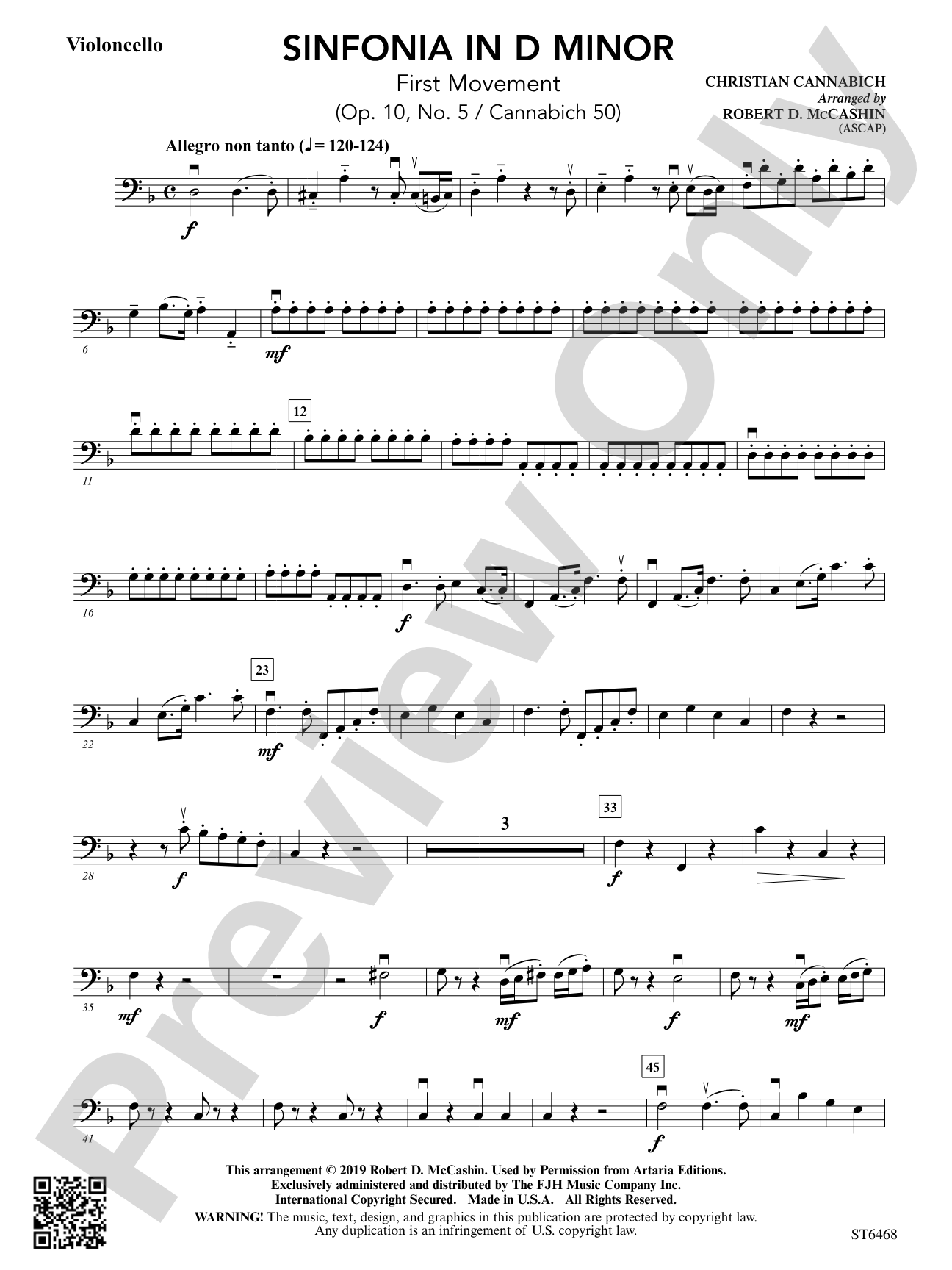 Sinfonia in D Minor: Violoncello